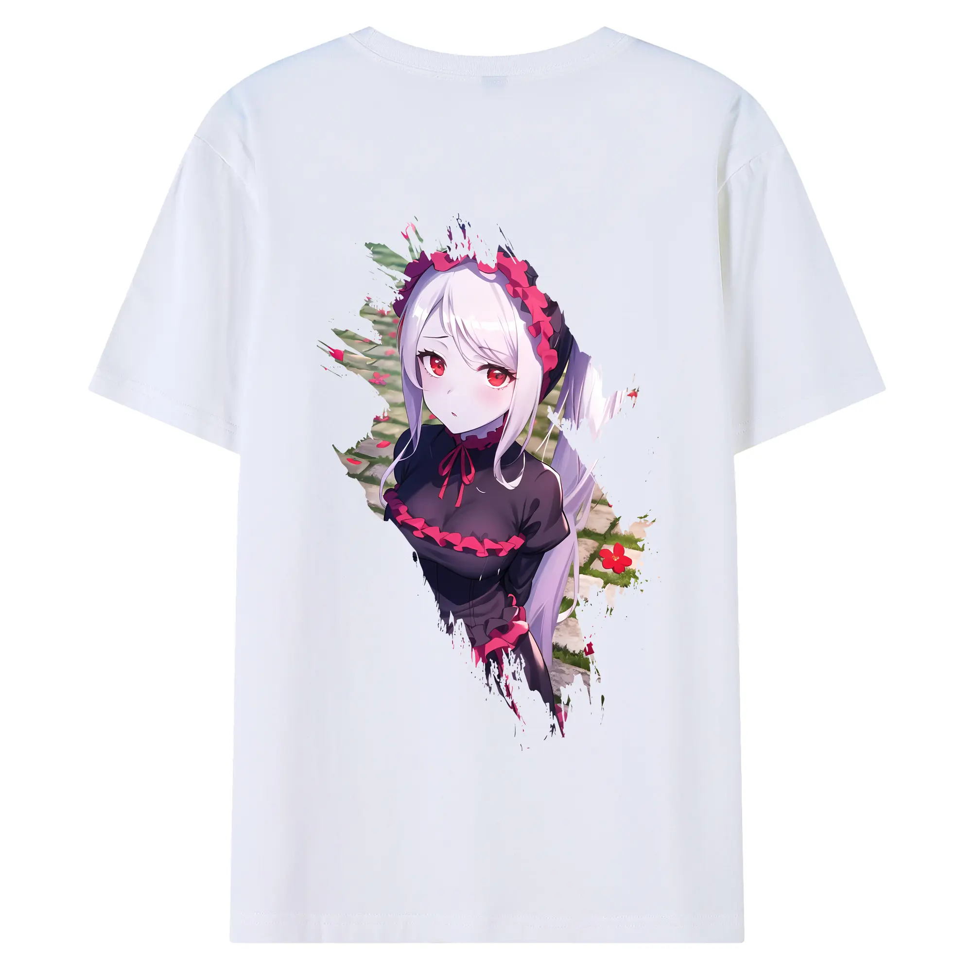 オーバーロード グッズ シャルティア・ブラッドフォールン - 綿100％ 半袖Tシャツ ・ バックプリント ・ 快適 通気性 ・ 日常使い 散歩 スポーツ用