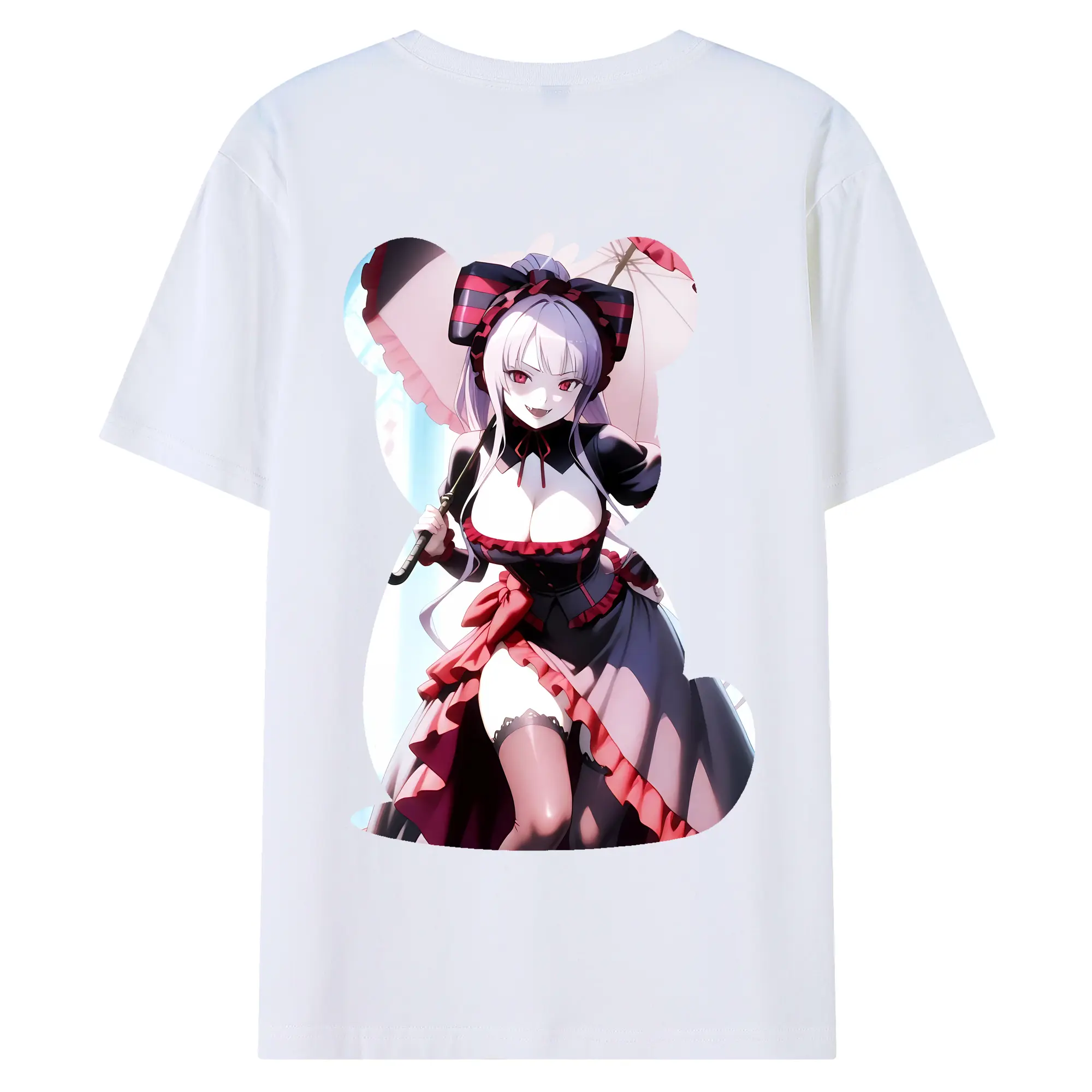 オーバーロード グッズ シャルティア・ブラッドフォールン - 綿100％ 半袖Tシャツ ・ バックプリント ・ 快適 通気性 ・ 日常使い 散歩 スポーツ用