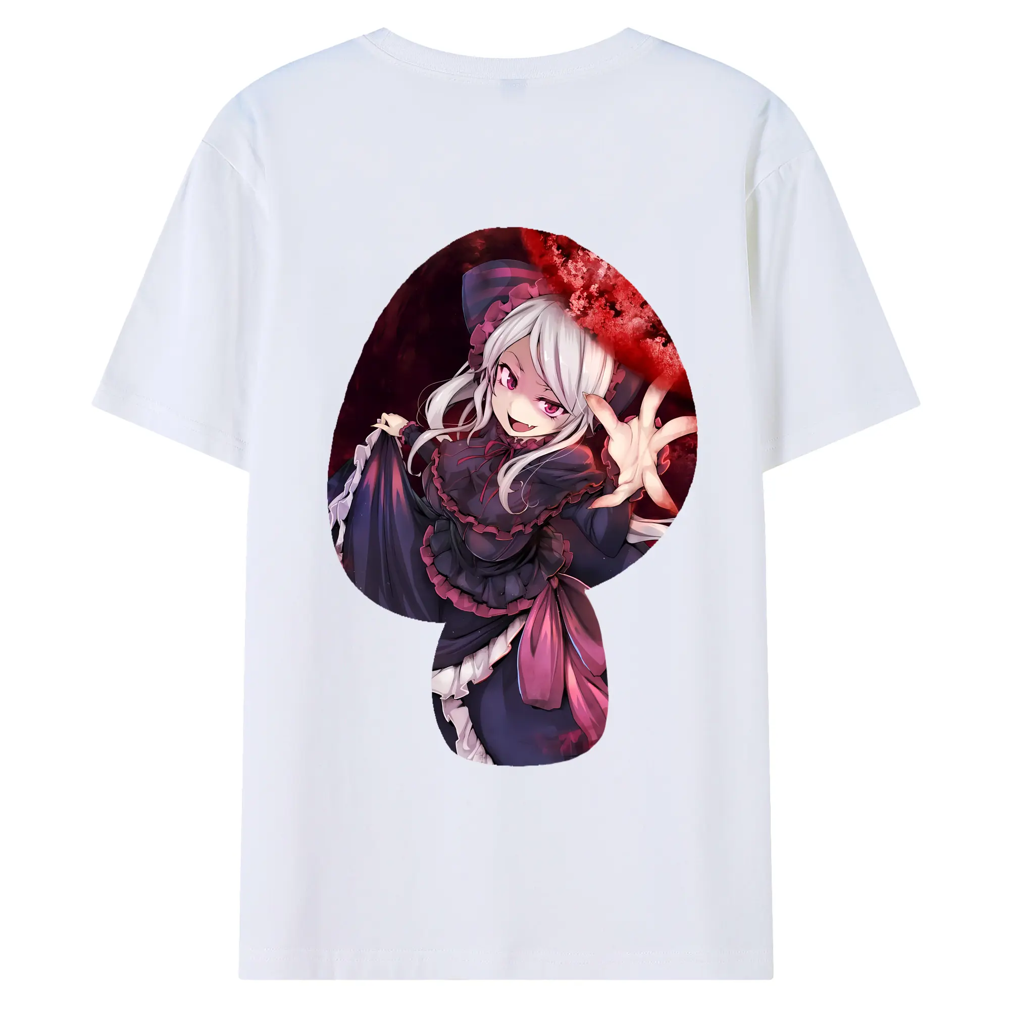 オーバーロード グッズ シャルティア・ブラッドフォールン - 綿100％ 半袖Tシャツ ・ バックプリント ・ 快適 通気性 ・ 日常使い 散歩 スポーツ用