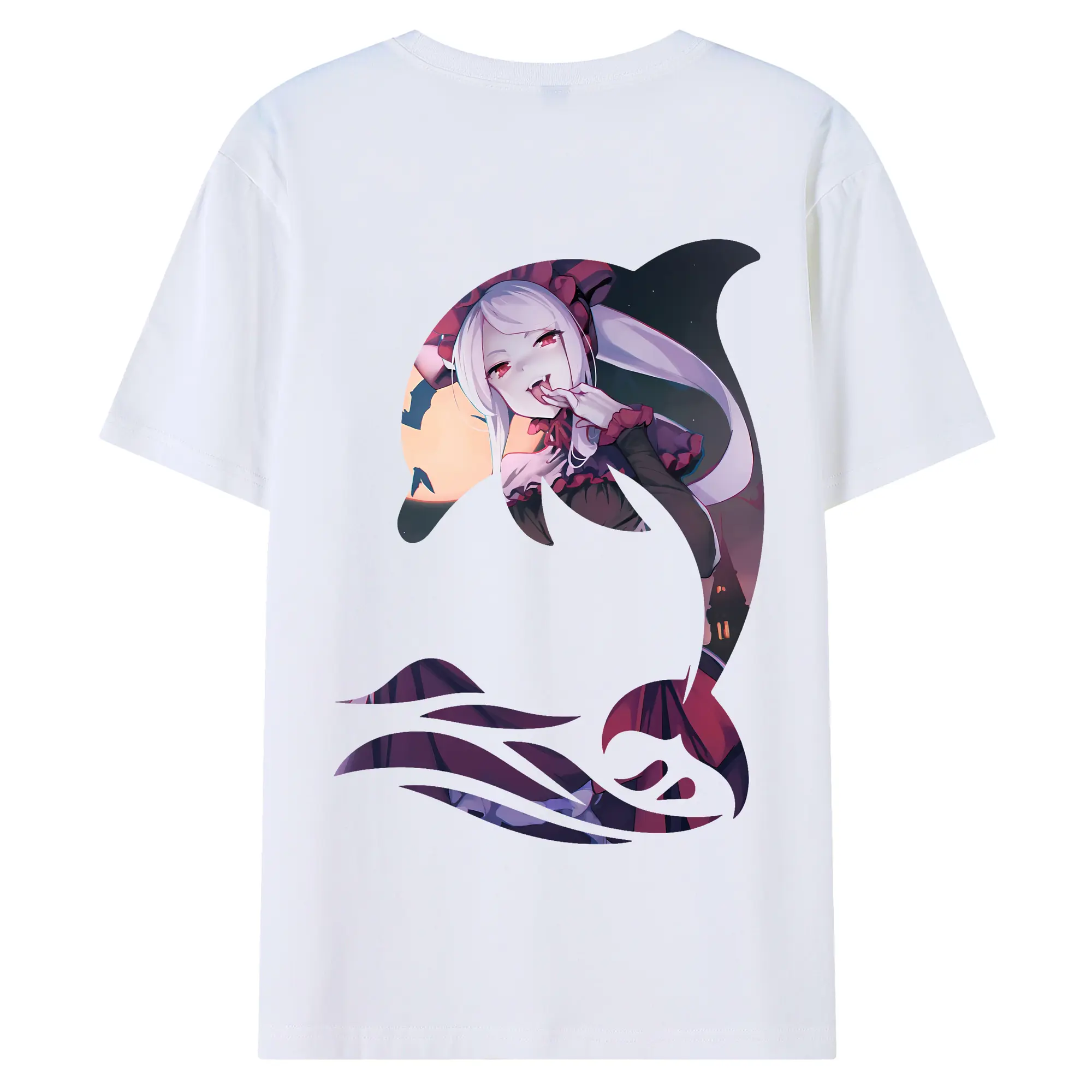 オーバーロード グッズ シャルティア・ブラッドフォールン - 綿100％ 半袖Tシャツ ・ バックプリント ・ 快適 通気性 ・ 日常使い 散歩 スポーツ用