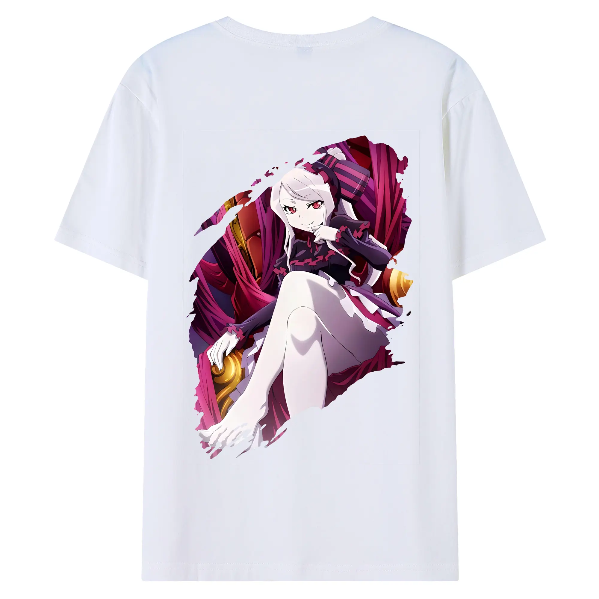 オーバーロード グッズ シャルティア・ブラッドフォールン - 綿100％ 半袖Tシャツ ・ バックプリント ・ 快適 通気性 ・ 日常使い 散歩 スポーツ用