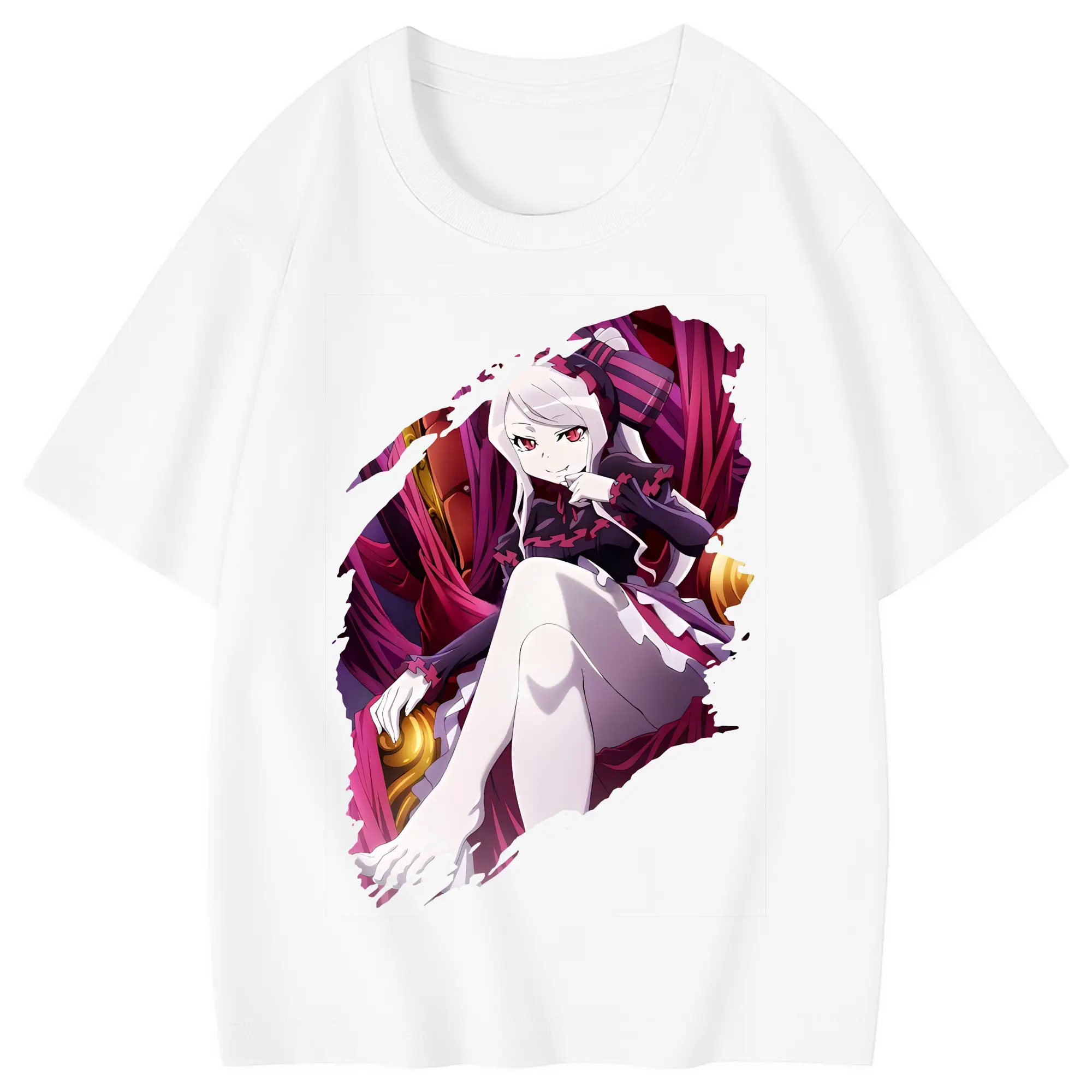 オーバーロード グッズ シャルティア・ブラッドフォールン - 綿100％ キッズTシャツ ・ フロントプリント ・ 快適 通気性 ・ スポーツ カジュアル 散歩用