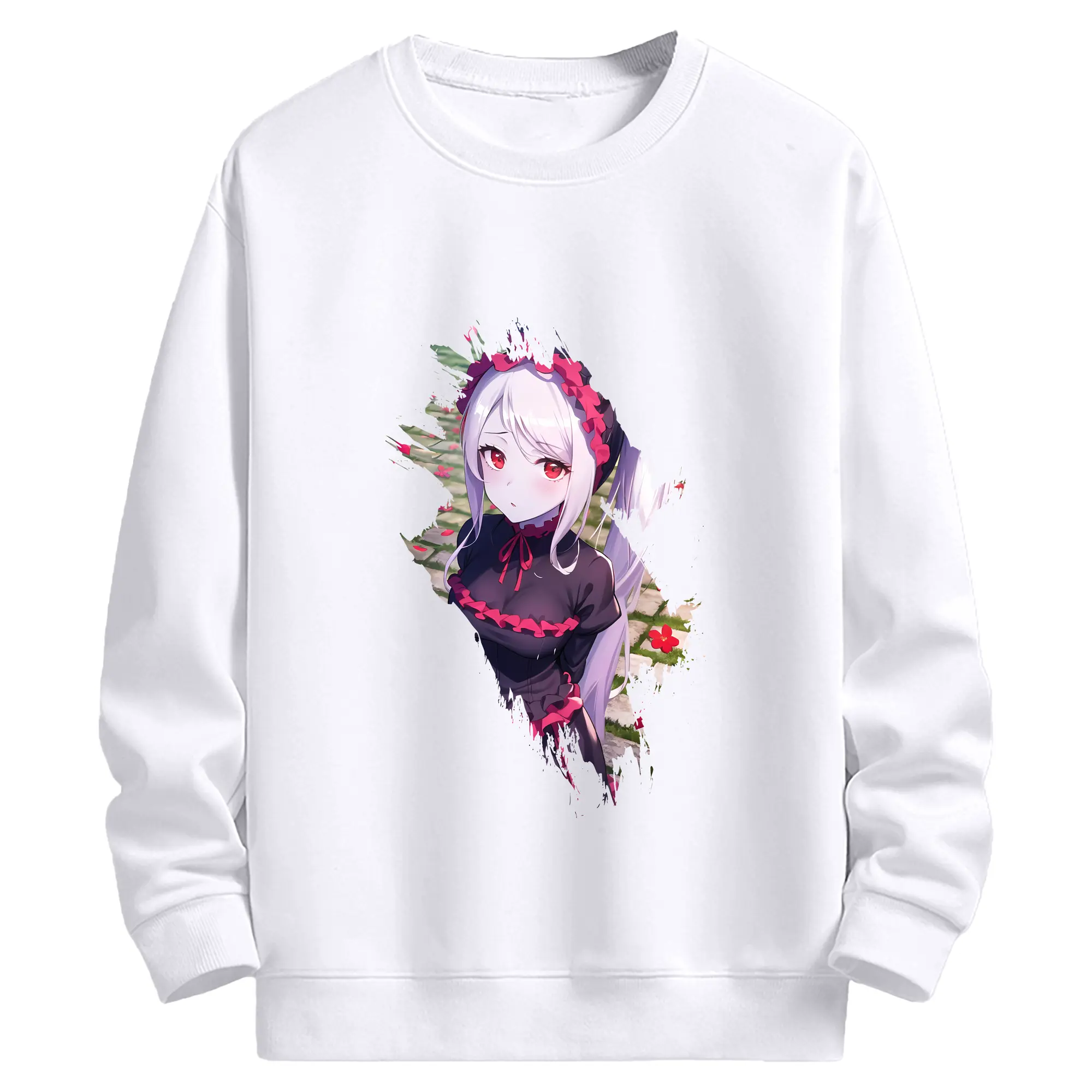 オーバーロード グッズ シャルティア・ブラッドフォールン - 高品質 クルーネック スウェット ・ コットン59％ ポリエステル41％ ・ ユニセックス 長袖 トレーナー ・ カジュアル デイリー スポーツ 散歩用