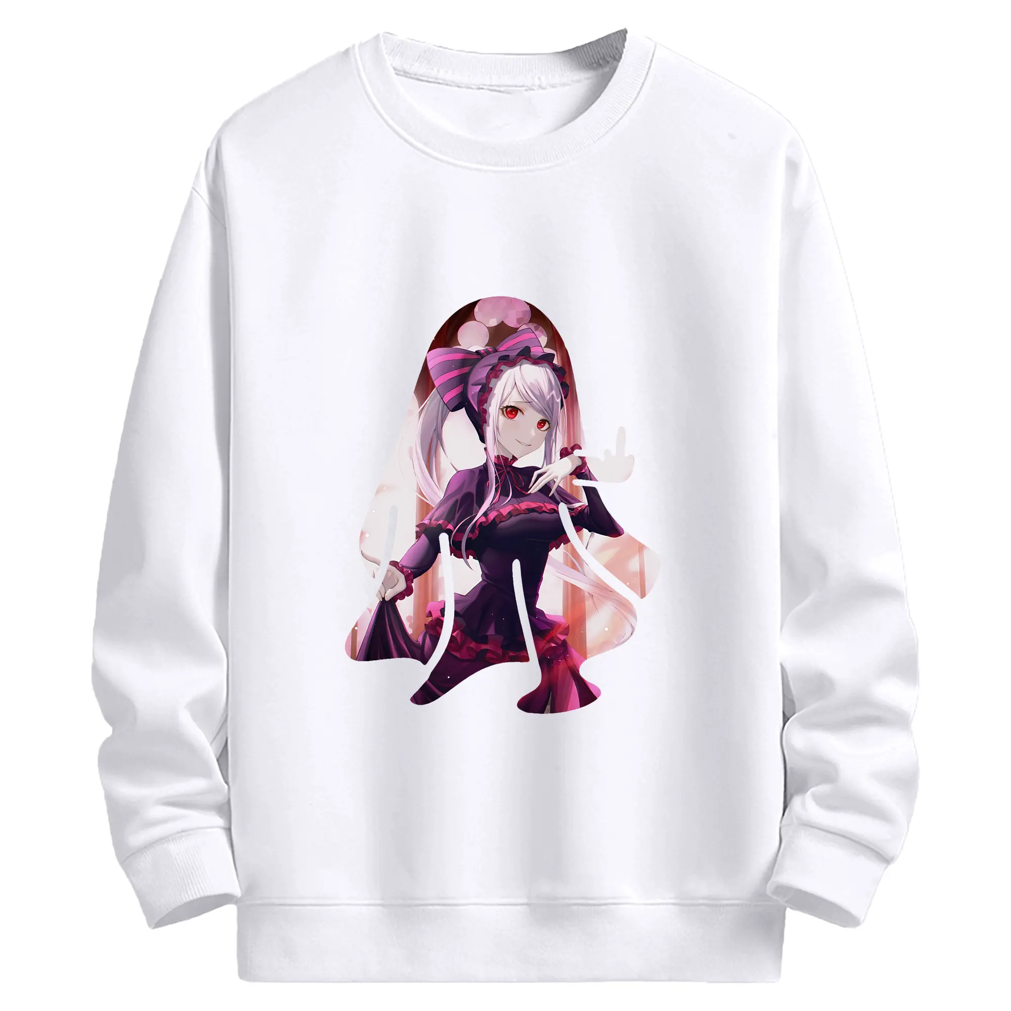 オーバーロード グッズ シャルティア・ブラッドフォールン - 高品質 クルーネック スウェット ・ コットン59％ ポリエステル41％ ・ ユニセックス 長袖 トレーナー ・ カジュアル デイリー スポーツ 散歩用