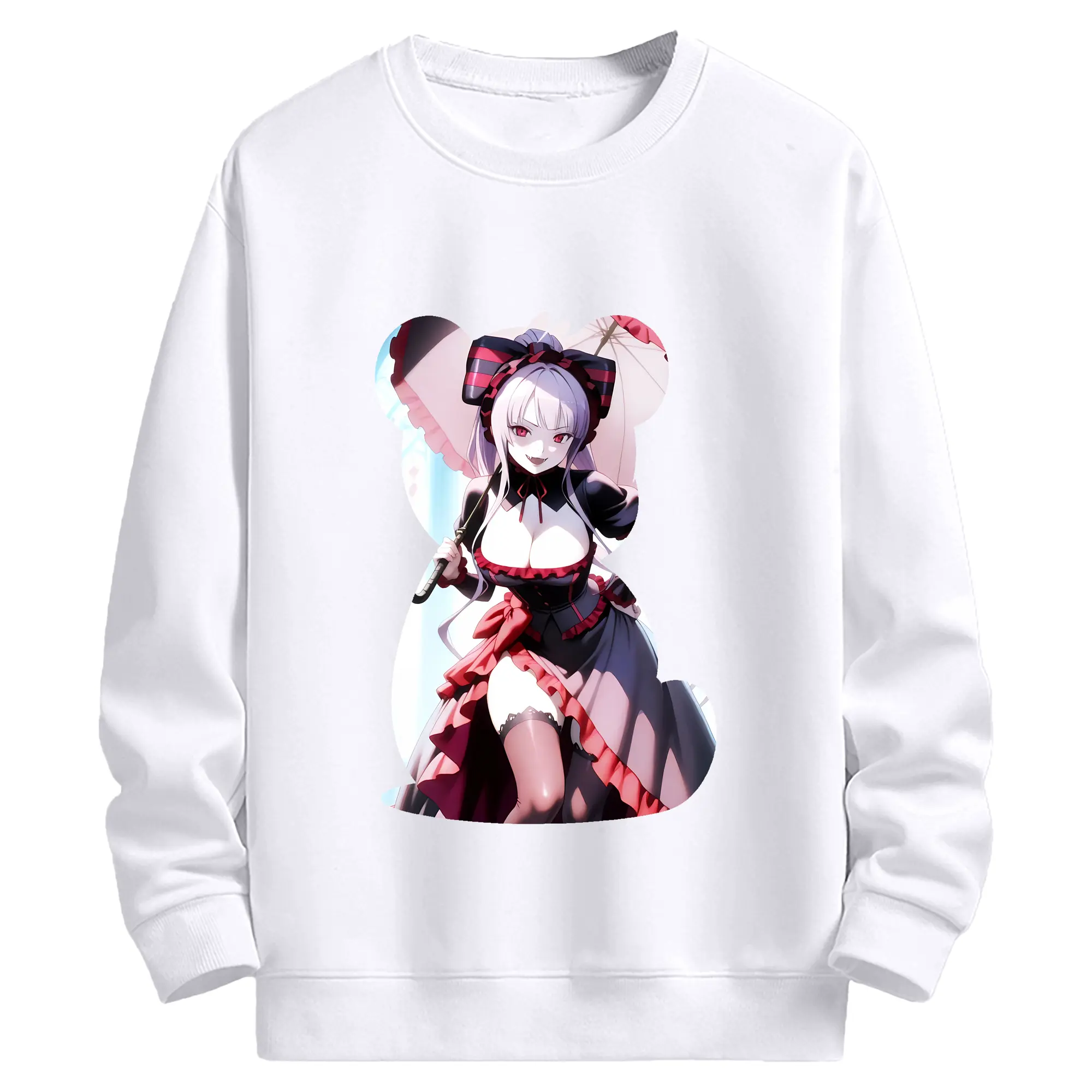 オーバーロード グッズ シャルティア・ブラッドフォールン - 高品質 クルーネック スウェット ・ コットン59％ ポリエステル41％ ・ ユニセックス 長袖 トレーナー ・ カジュアル デイリー スポーツ 散歩用