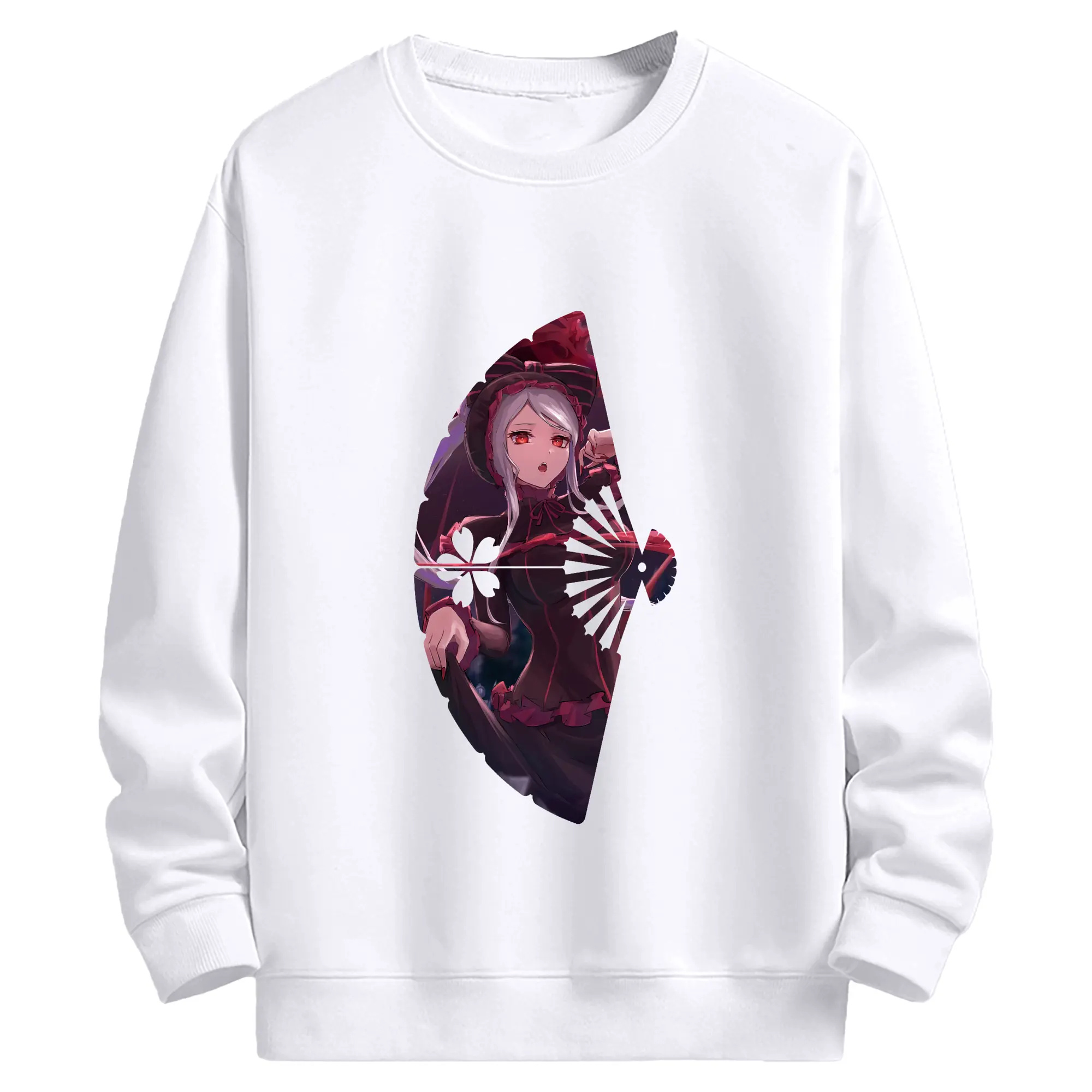 オーバーロード グッズ シャルティア・ブラッドフォールン - 高品質 クルーネック スウェット ・ コットン59％ ポリエステル41％ ・ ユニセックス 長袖 トレーナー ・ カジュアル デイリー スポーツ 散歩用