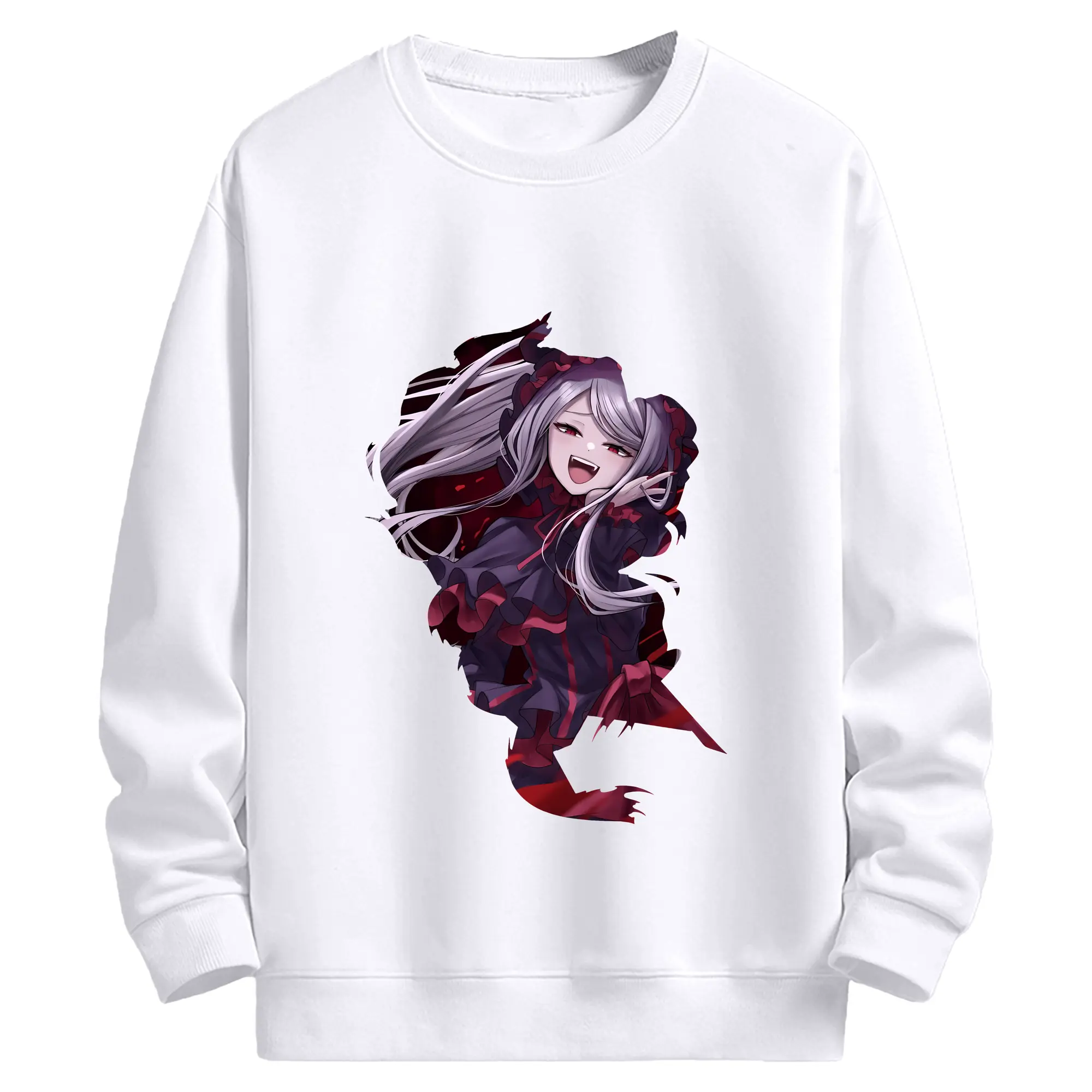 オーバーロード グッズ シャルティア・ブラッドフォールン - 高品質 クルーネック スウェット ・ コットン59％ ポリエステル41％ ・ ユニセックス 長袖 トレーナー ・ カジュアル デイリー スポーツ 散歩用