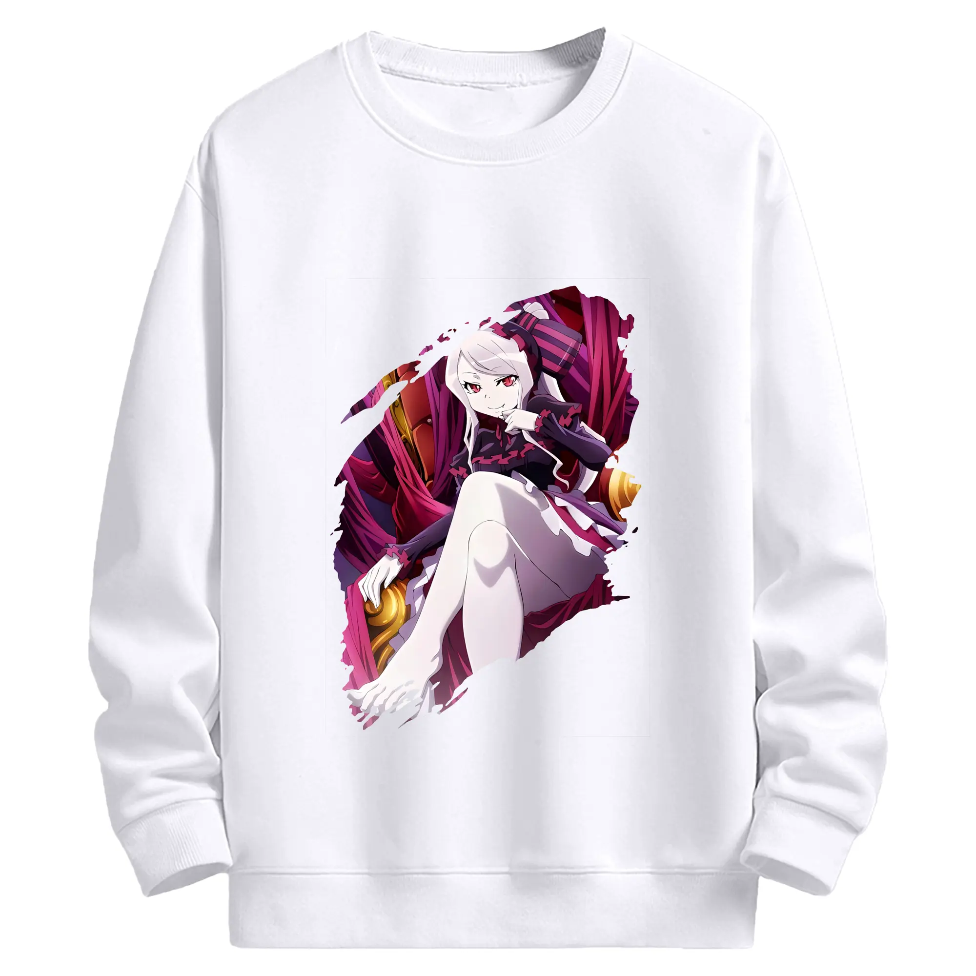 オーバーロード グッズ シャルティア・ブラッドフォールン - 高品質 クルーネック スウェット ・ コットン59％ ポリエステル41％ ・ ユニセックス 長袖 トレーナー ・ カジュアル デイリー スポーツ 散歩用