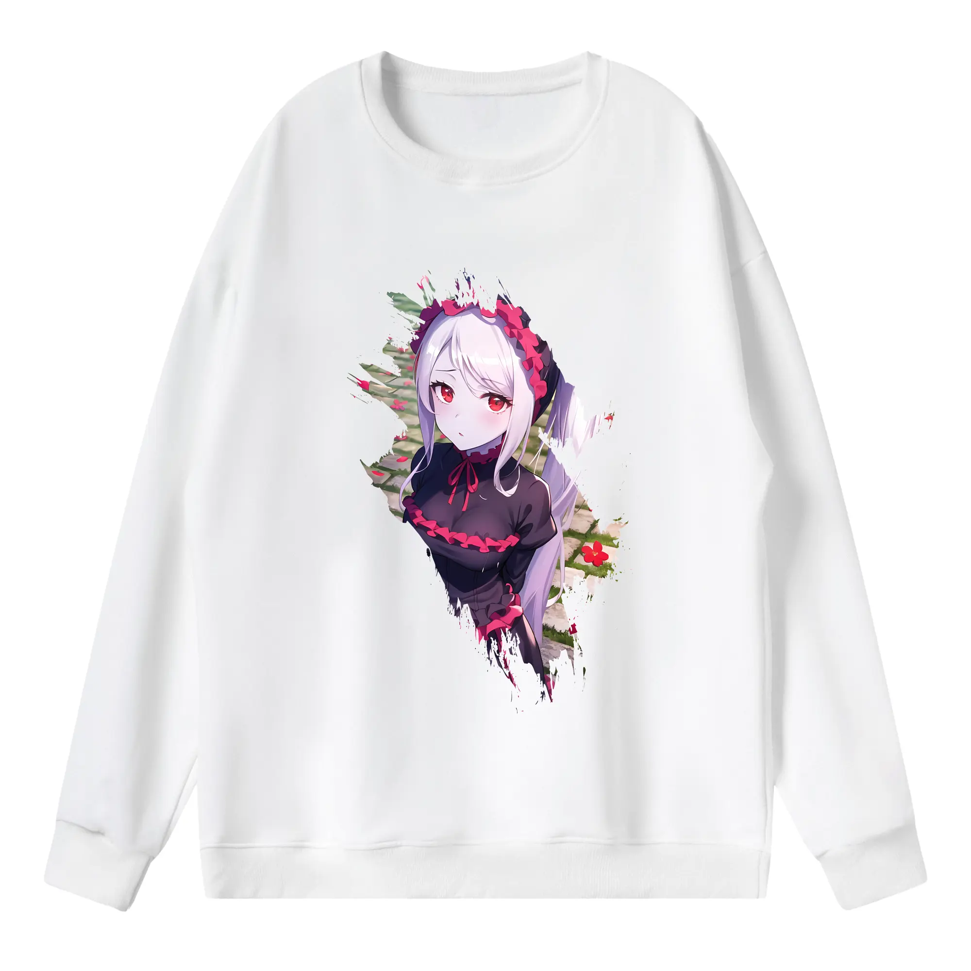 オーバーロード グッズ シャルティア・ブラッドフォールン - 薄手 クルーネック スウェット 裏毛260g · ポリエステル 春秋向け カジュアル 男女兼用 · トレーナー デイリー スポーツ 散歩に最適