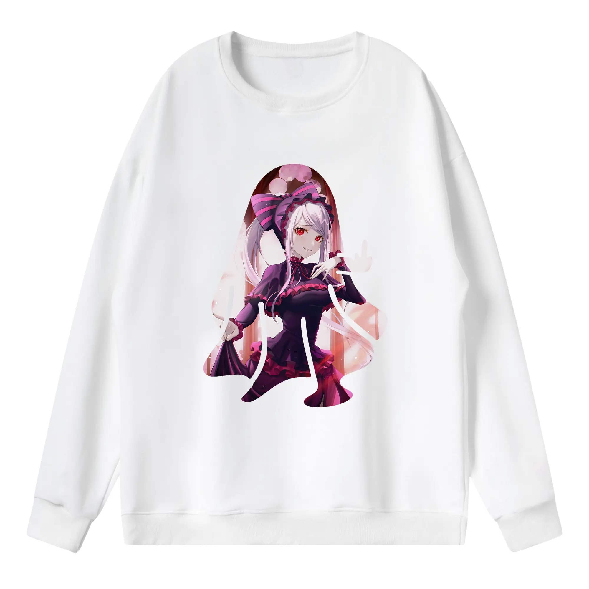 オーバーロード グッズ シャルティア・ブラッドフォールン - 薄手 クルーネック スウェット 裏毛260g · ポリエステル 春秋向け カジュアル 男女兼用 · トレーナー デイリー スポーツ 散歩に最適