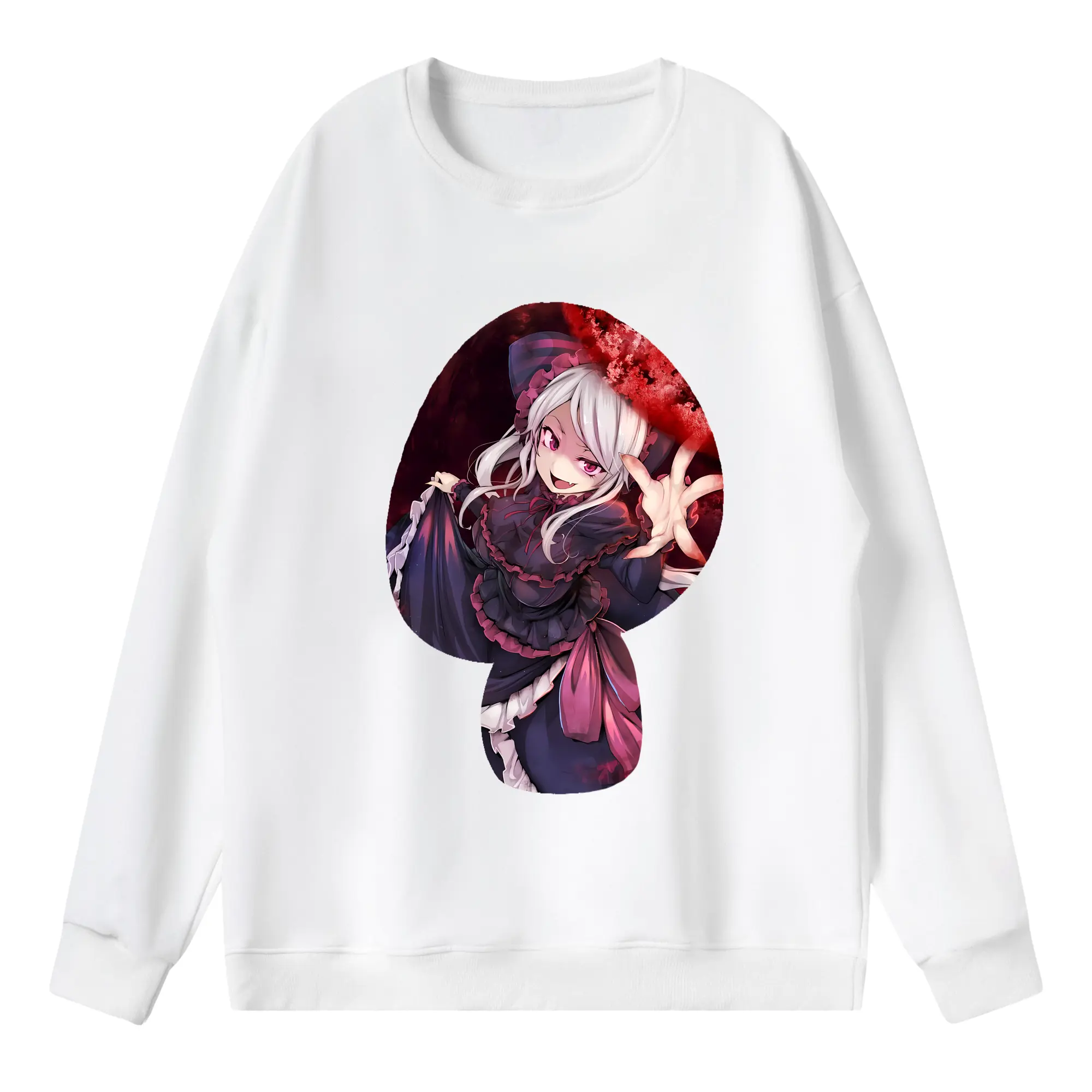 オーバーロード グッズ シャルティア・ブラッドフォールン - 薄手 クルーネック スウェット 裏毛260g · ポリエステル 春秋向け カジュアル 男女兼用 · トレーナー デイリー スポーツ 散歩に最適