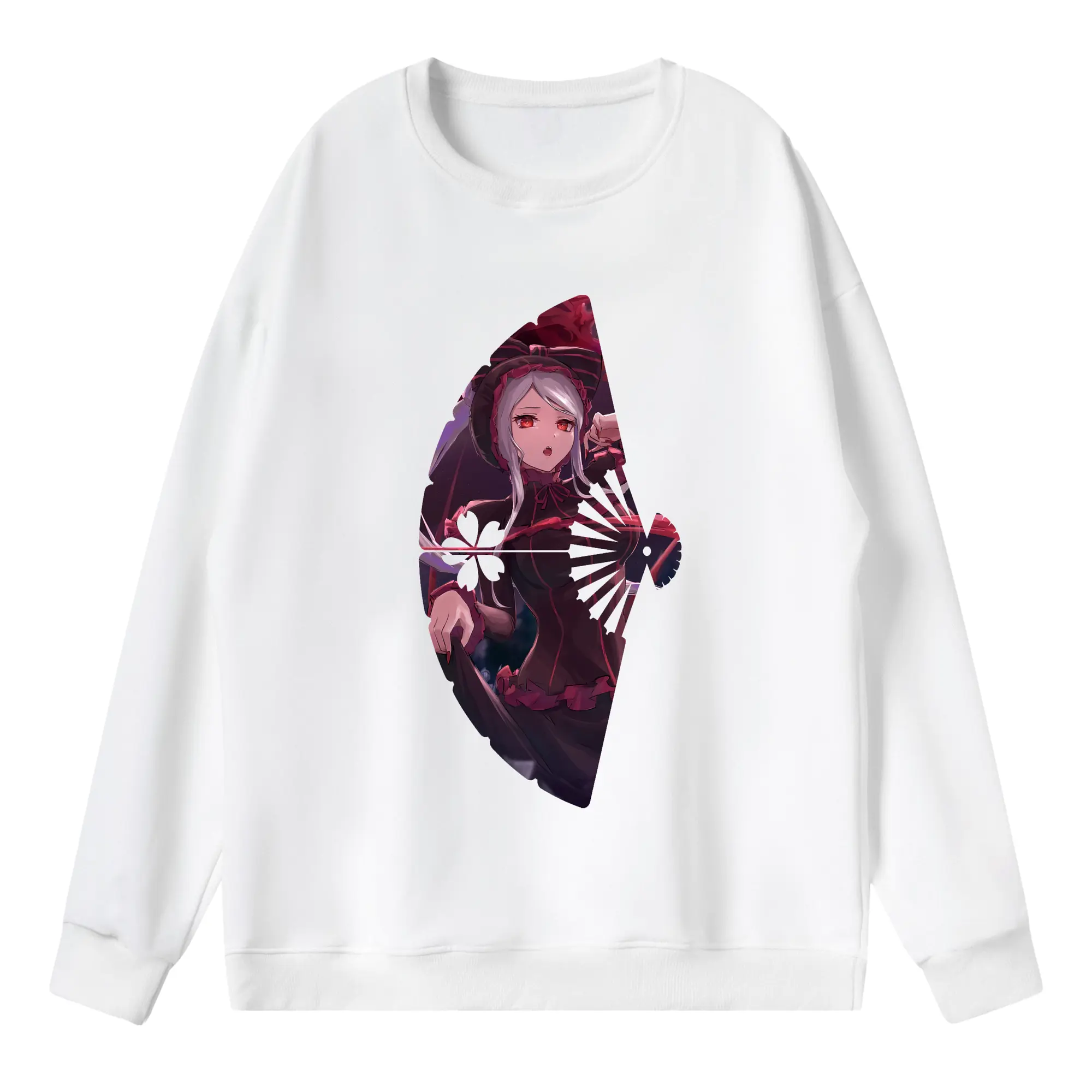 オーバーロード グッズ シャルティア・ブラッドフォールン - 薄手 クルーネック スウェット 裏毛260g · ポリエステル 春秋向け カジュアル 男女兼用 · トレーナー デイリー スポーツ 散歩に最適