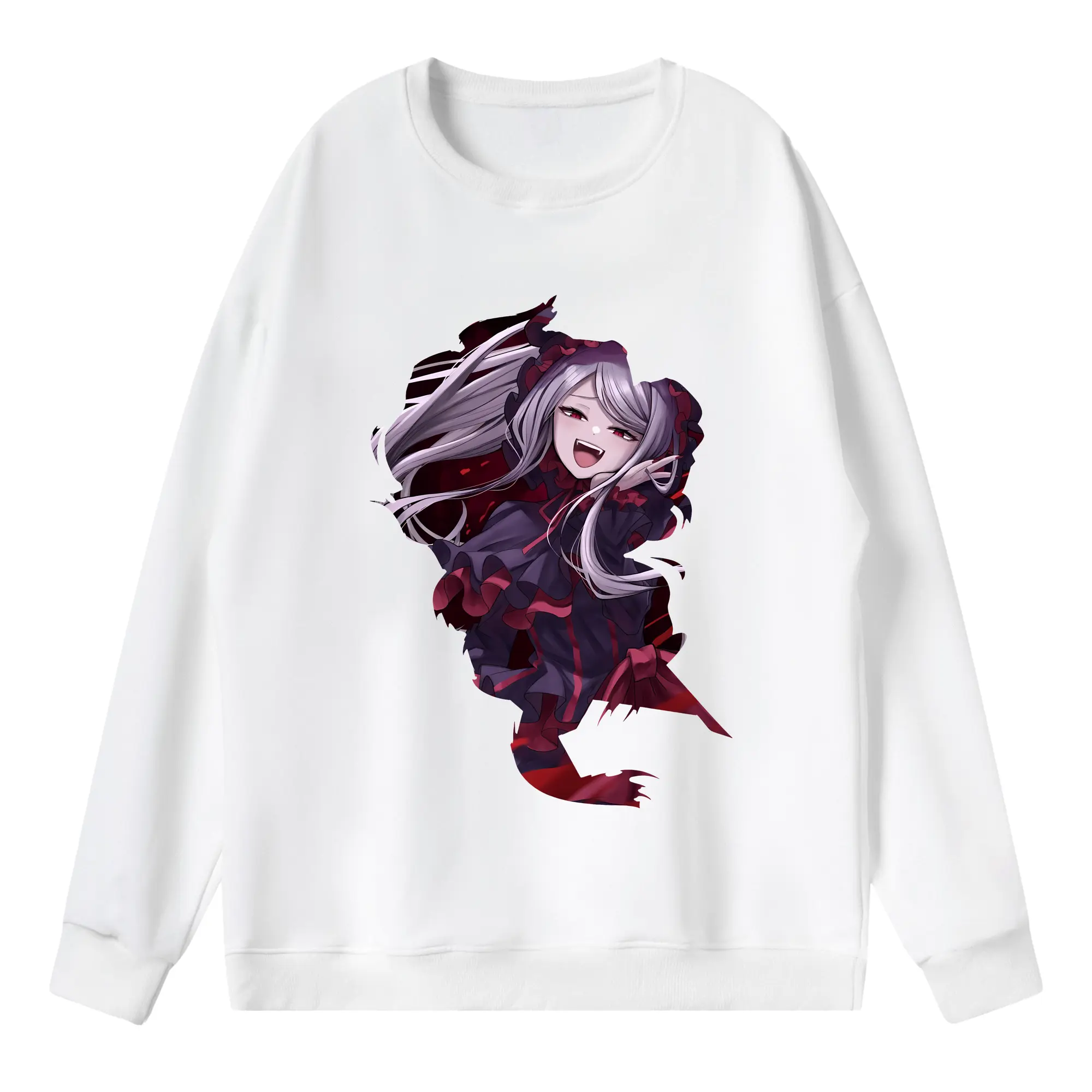 オーバーロード グッズ シャルティア・ブラッドフォールン - 薄手 クルーネック スウェット 裏毛260g · ポリエステル 春秋向け カジュアル 男女兼用 · トレーナー デイリー スポーツ 散歩に最適