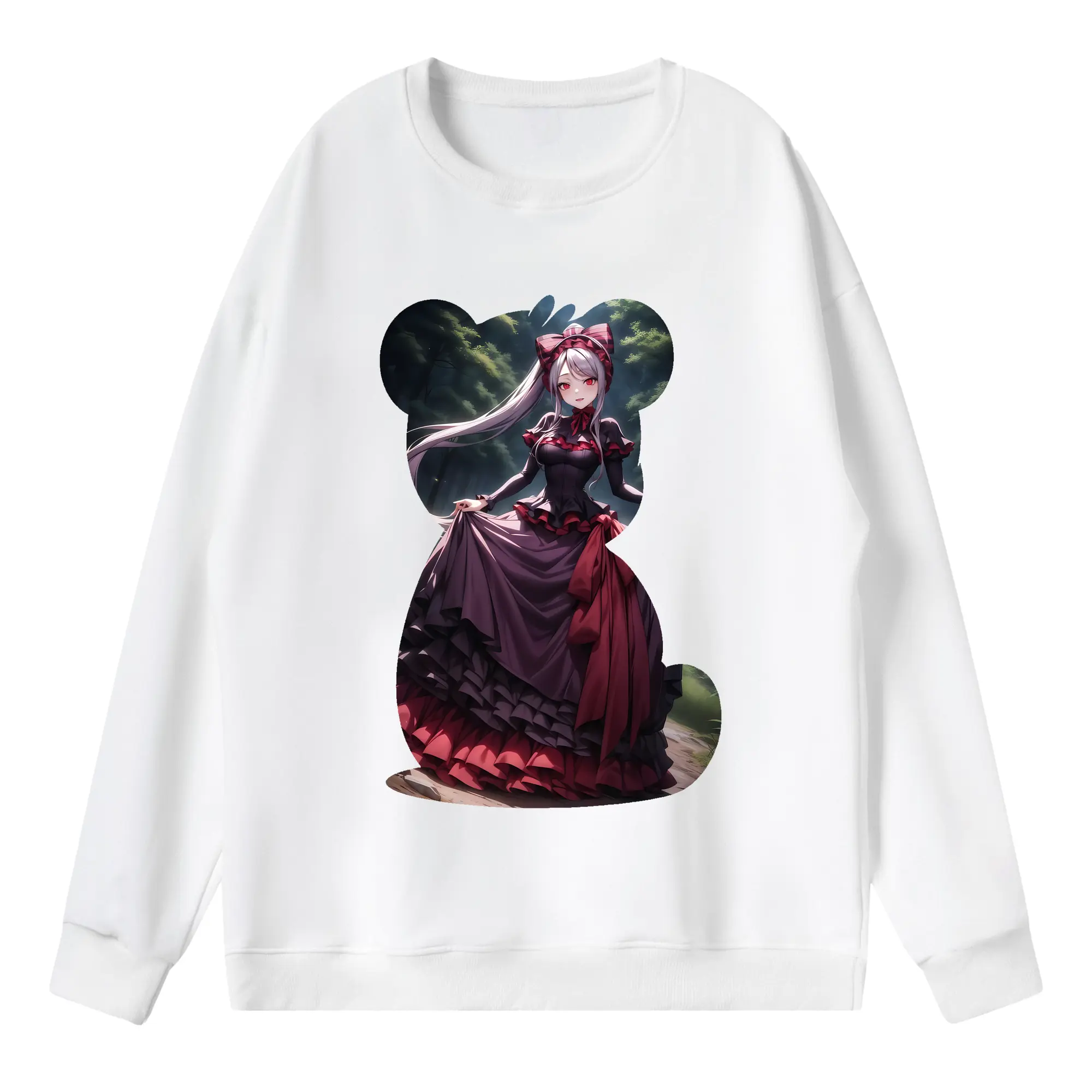 オーバーロード グッズ シャルティア・ブラッドフォールン - 薄手 クルーネック スウェット 裏毛260g · ポリエステル 春秋向け カジュアル 男女兼用 · トレーナー デイリー スポーツ 散歩に最適