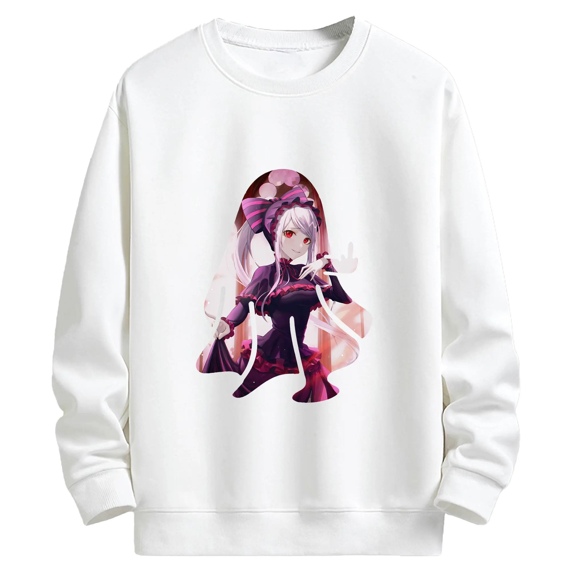 オーバーロード グッズ シャルティア・ブラッドフォールン - キッズ クルーネックスウェットシャツ ・ フロントプリント ・ 綿80％ ポリエステル20％ ・ 快適 通学 スポーツ 日常使い お散歩用