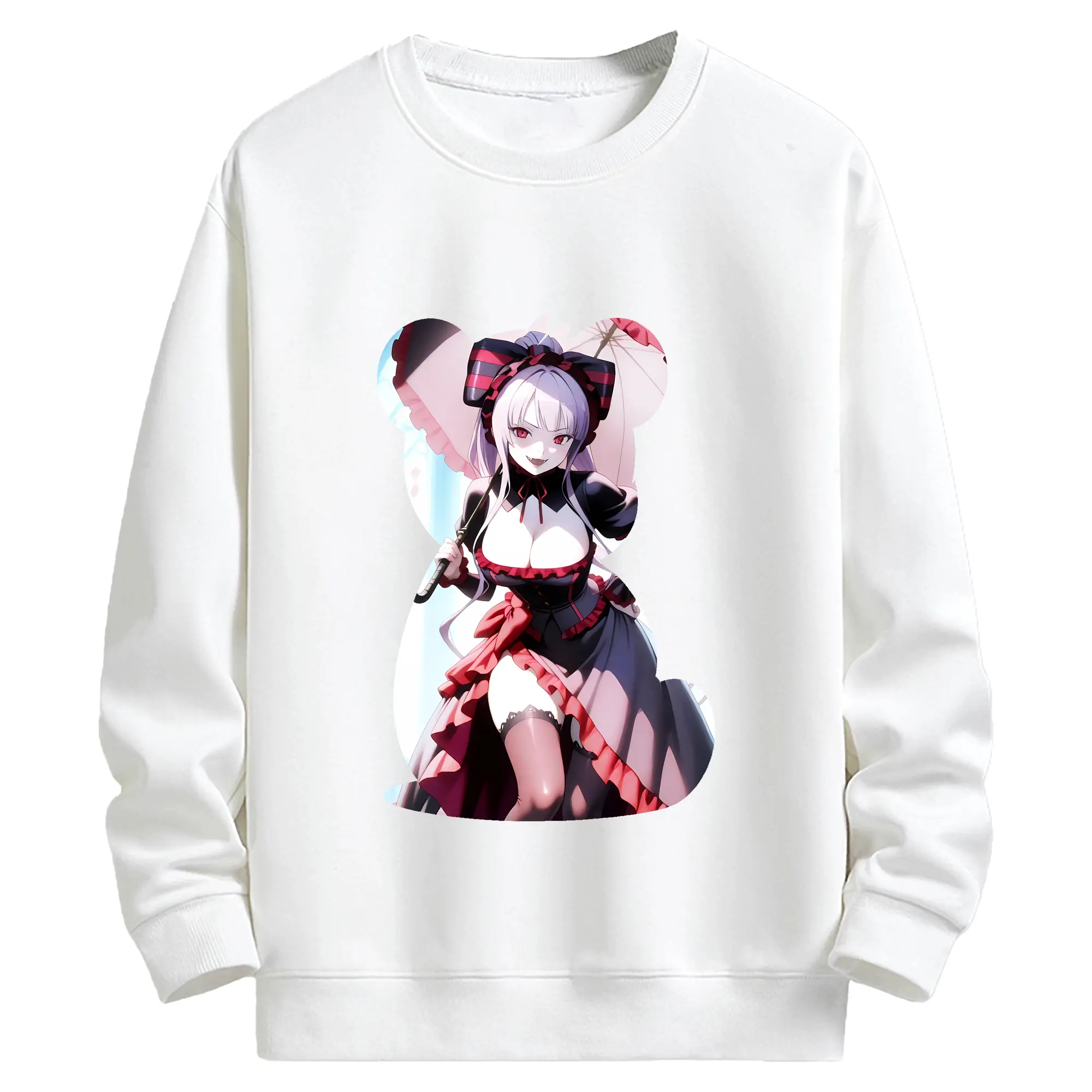 オーバーロード グッズ シャルティア・ブラッドフォールン - キッズ クルーネックスウェットシャツ ・ フロントプリント ・ 綿80％ ポリエステル20％ ・ 快適 通学 スポーツ 日常使い お散歩用