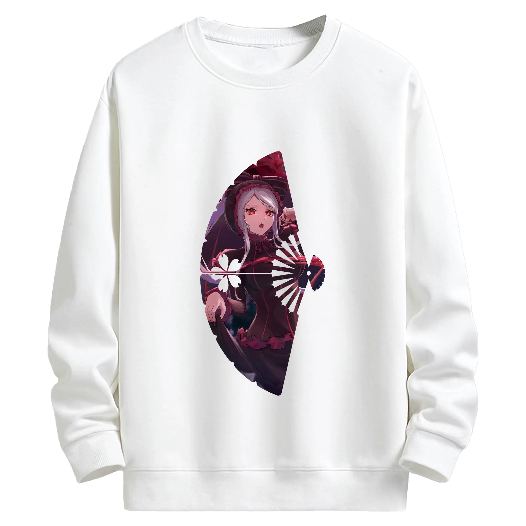 オーバーロード グッズ シャルティア・ブラッドフォールン - キッズ クルーネックスウェットシャツ ・ フロントプリント ・ 綿80％ ポリエステル20％ ・ 快適 通学 スポーツ 日常使い お散歩用