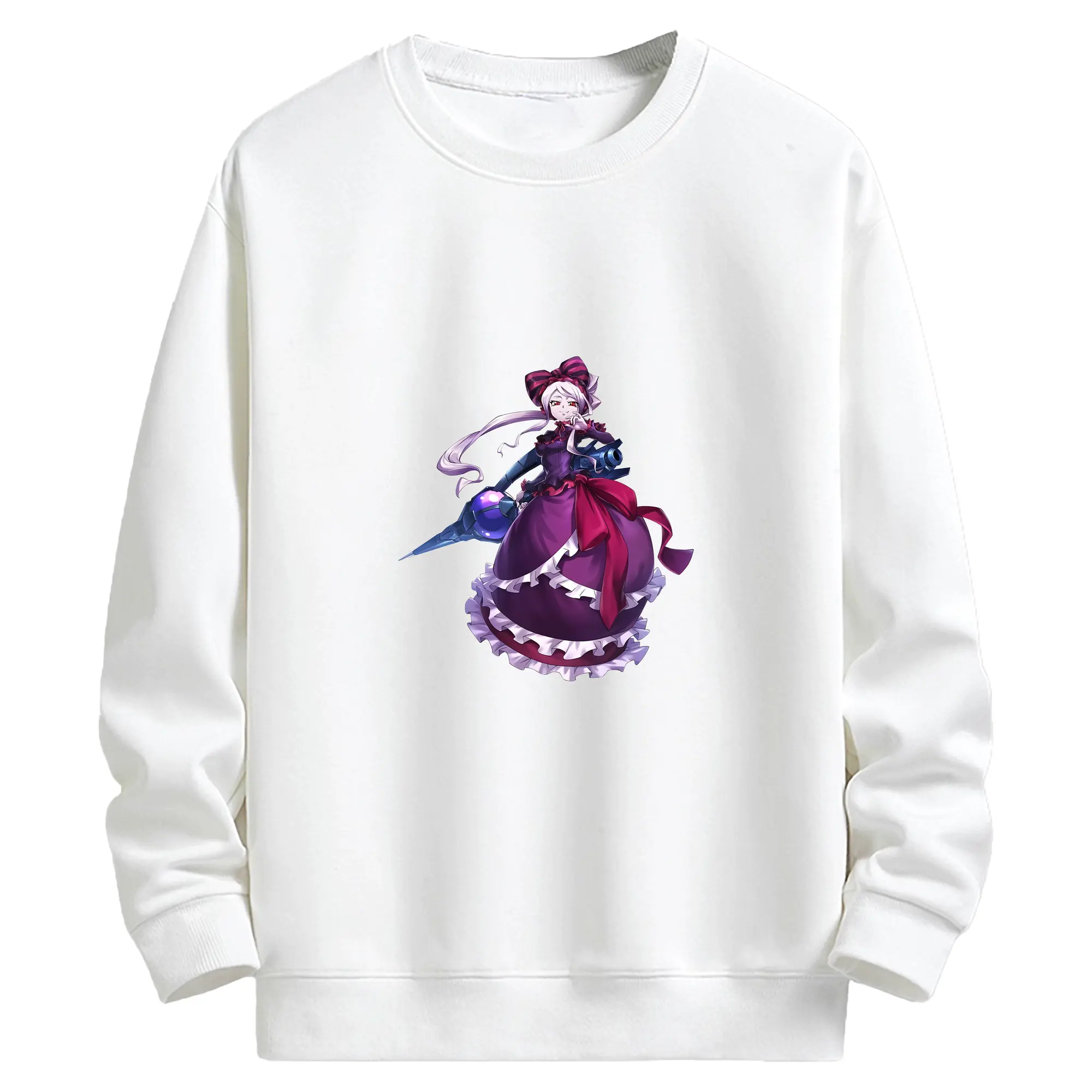 オーバーロード グッズ シャルティア・ブラッドフォールン - キッズ クルーネックスウェットシャツ ・ フロントプリント ・ 綿80％ ポリエステル20％ ・ 快適 通学 スポーツ 日常使い お散歩用