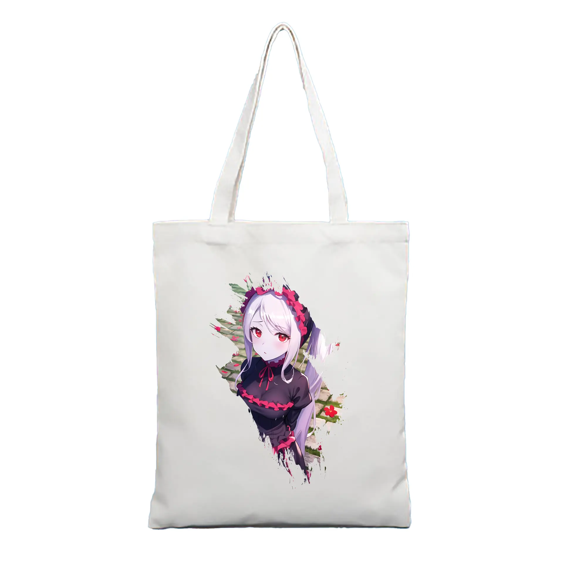 オーバーロード グッズ シャルティア・ブラッドフォールン - 縦型キャンバス手提げバッグ（トートバッグ） ・ キャンバス素材 ・ ショッピング用 ・ 軽量 丈夫 お手入れ簡単