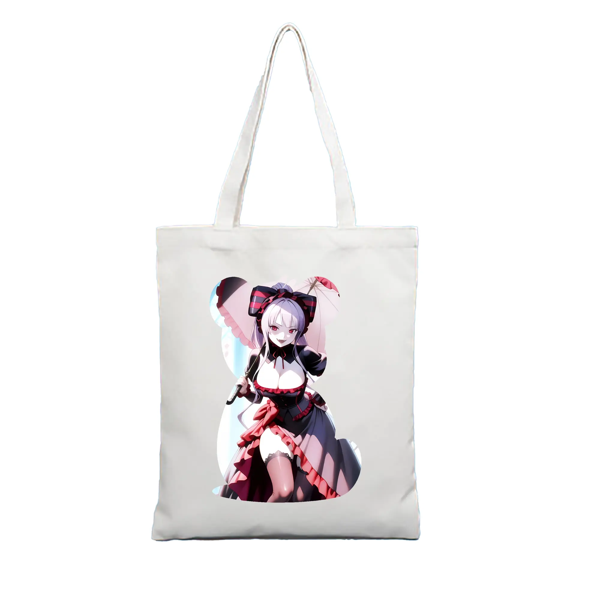 オーバーロード グッズ シャルティア・ブラッドフォールン - 縦型キャンバス手提げバッグ（トートバッグ） ・ キャンバス素材 ・ ショッピング用 ・ 軽量 丈夫 お手入れ簡単