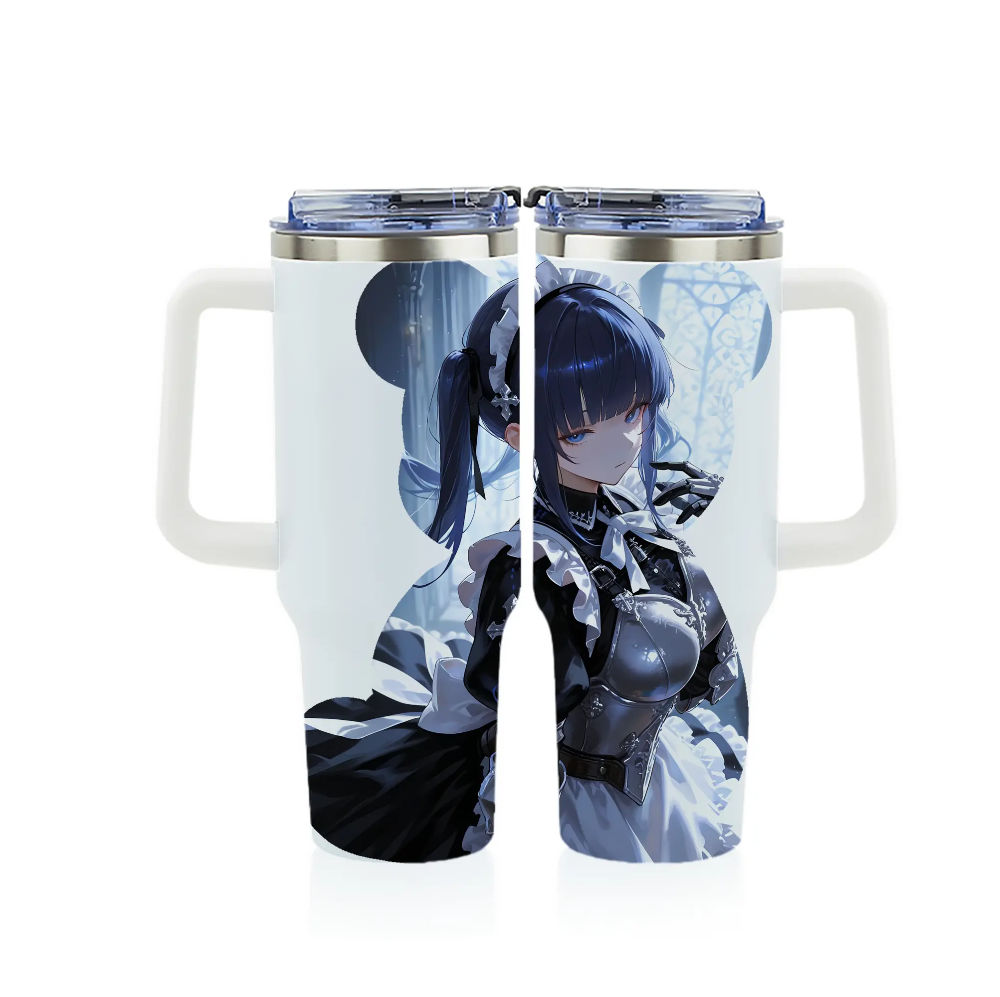 オーバーロード グッズ ナーベラル・ガンマ - 1200mL フルプリント車用タンブラー ・ 304ステンレス 内側 ・ 201ステンレス 外側 ・ 保温 保冷 ・ 通勤 ドライブ アウトドア用