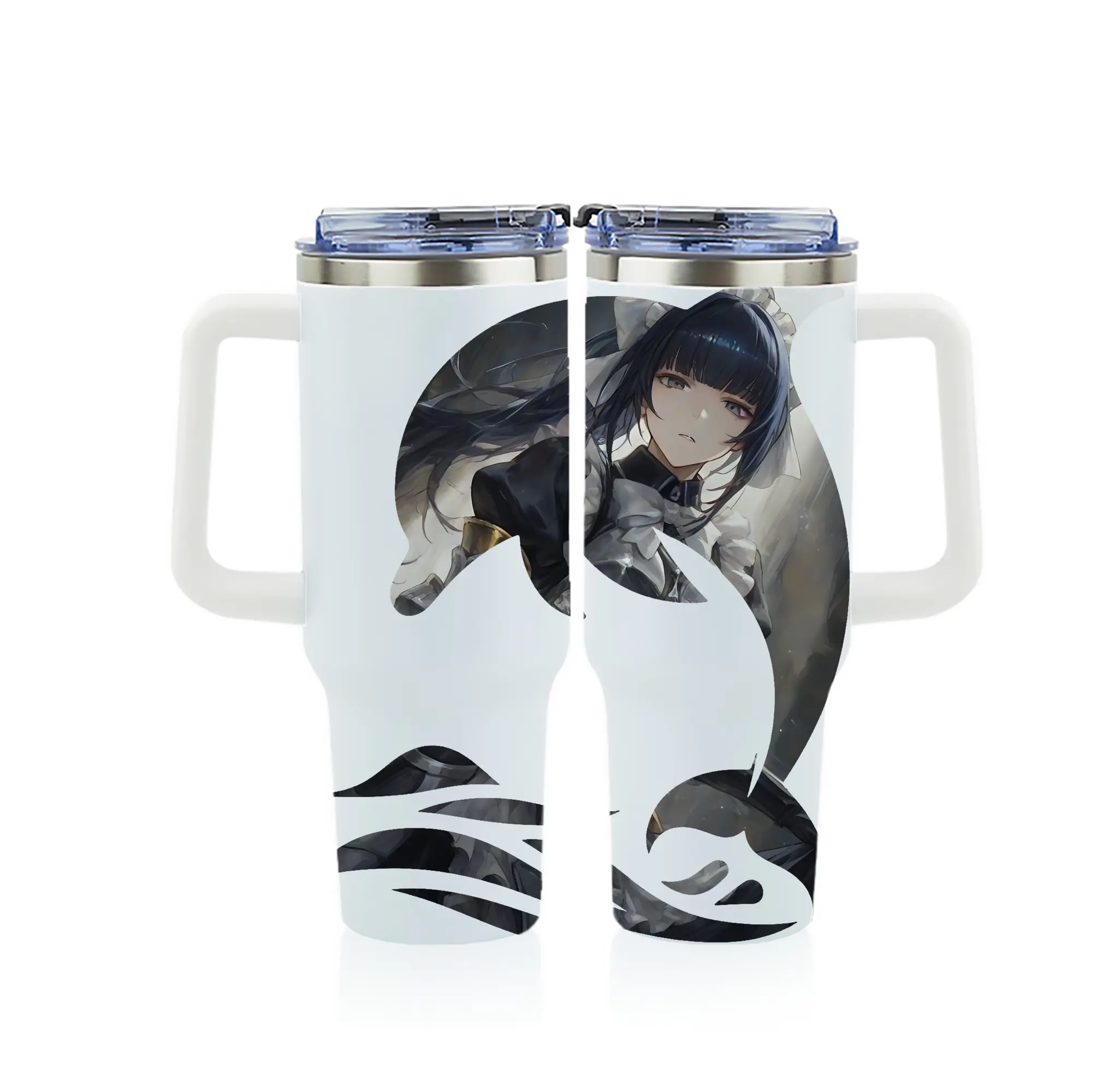 オーバーロード グッズ ナーベラル・ガンマ - 1200mL フルプリント車用タンブラー ・ 304ステンレス 内側 ・ 201ステンレス 外側 ・ 保温 保冷 ・ 通勤 ドライブ アウトドア用