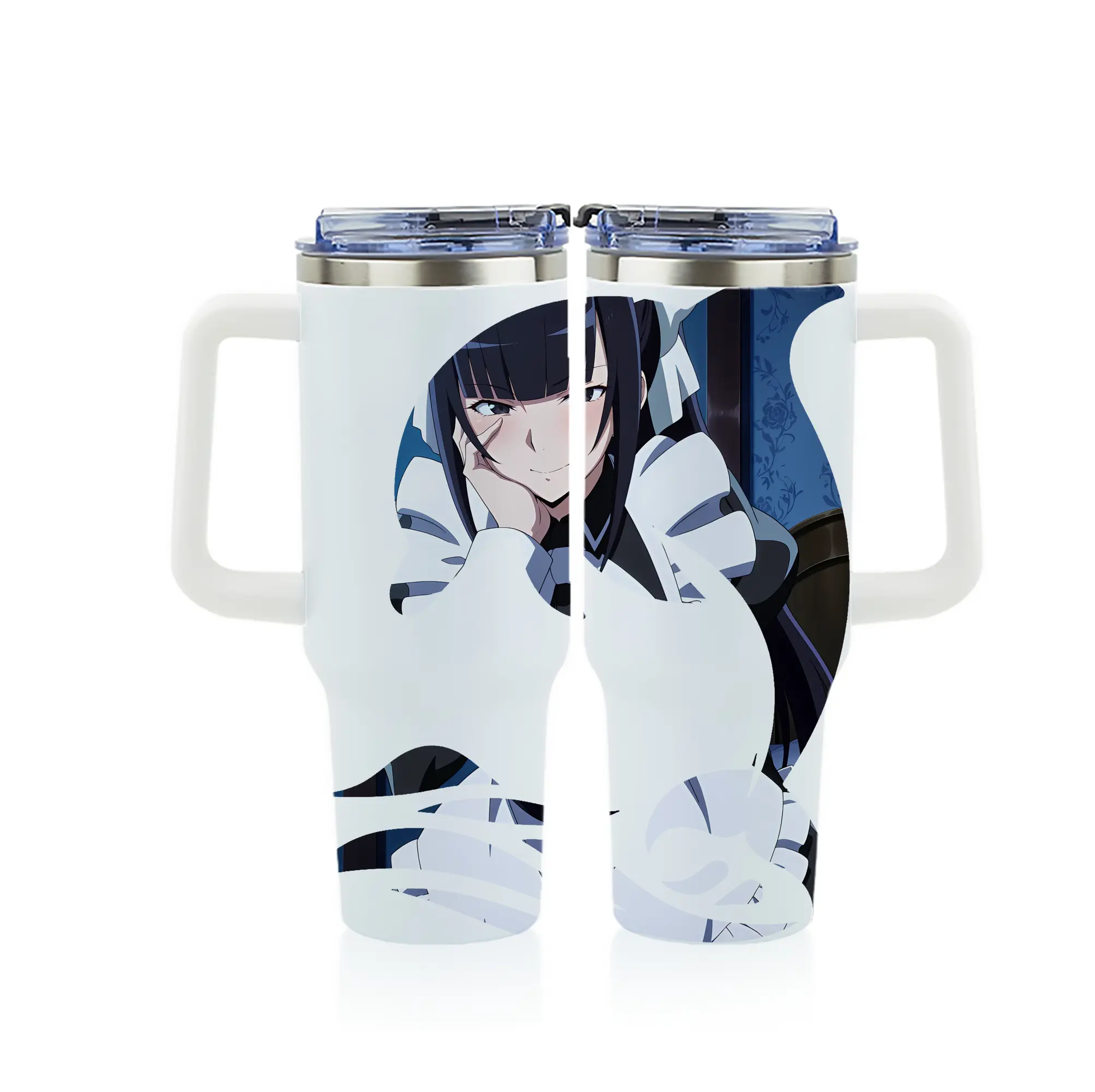 オーバーロード グッズ ナーベラル・ガンマ - 1200mL フルプリント車用タンブラー ・ 304ステンレス 内側 ・ 201ステンレス 外側 ・ 保温 保冷 ・ 通勤 ドライブ アウトドア用