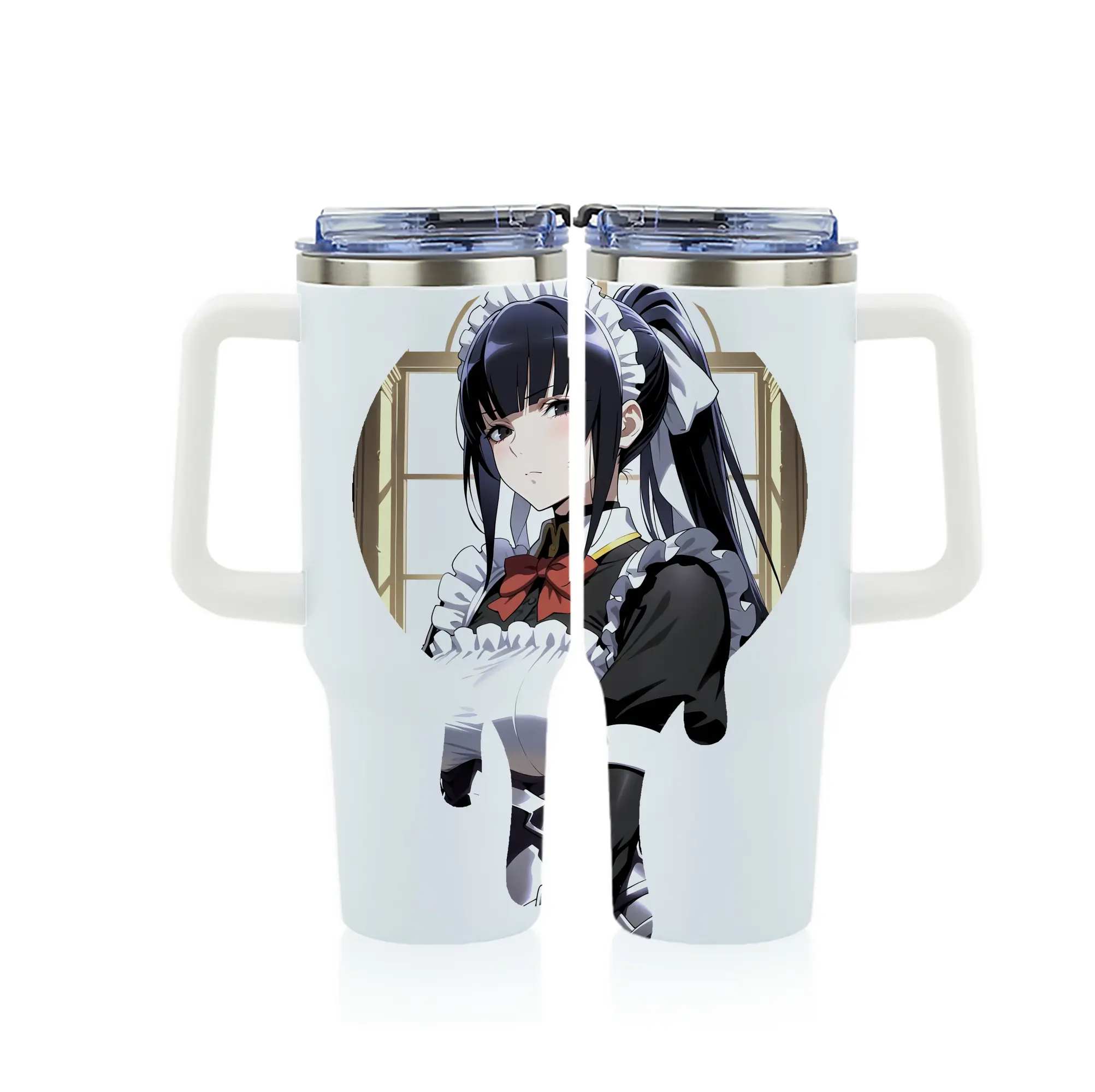 オーバーロード グッズ ナーベラル・ガンマ - 1200mL フルプリント車用タンブラー ・ 304ステンレス 内側 ・ 201ステンレス 外側 ・ 保温 保冷 ・ 通勤 ドライブ アウトドア用