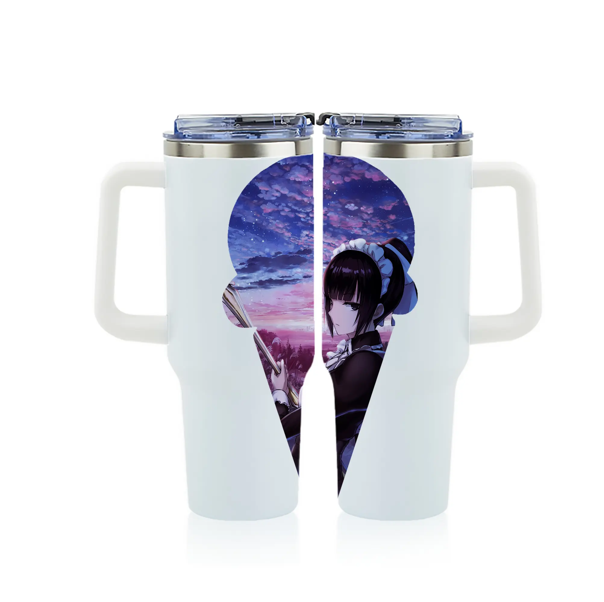 オーバーロード グッズ ナーベラル・ガンマ - 1200mL フルプリント車用タンブラー ・ 304ステンレス 内側 ・ 201ステンレス 外側 ・ 保温 保冷 ・ 通勤 ドライブ アウトドア用