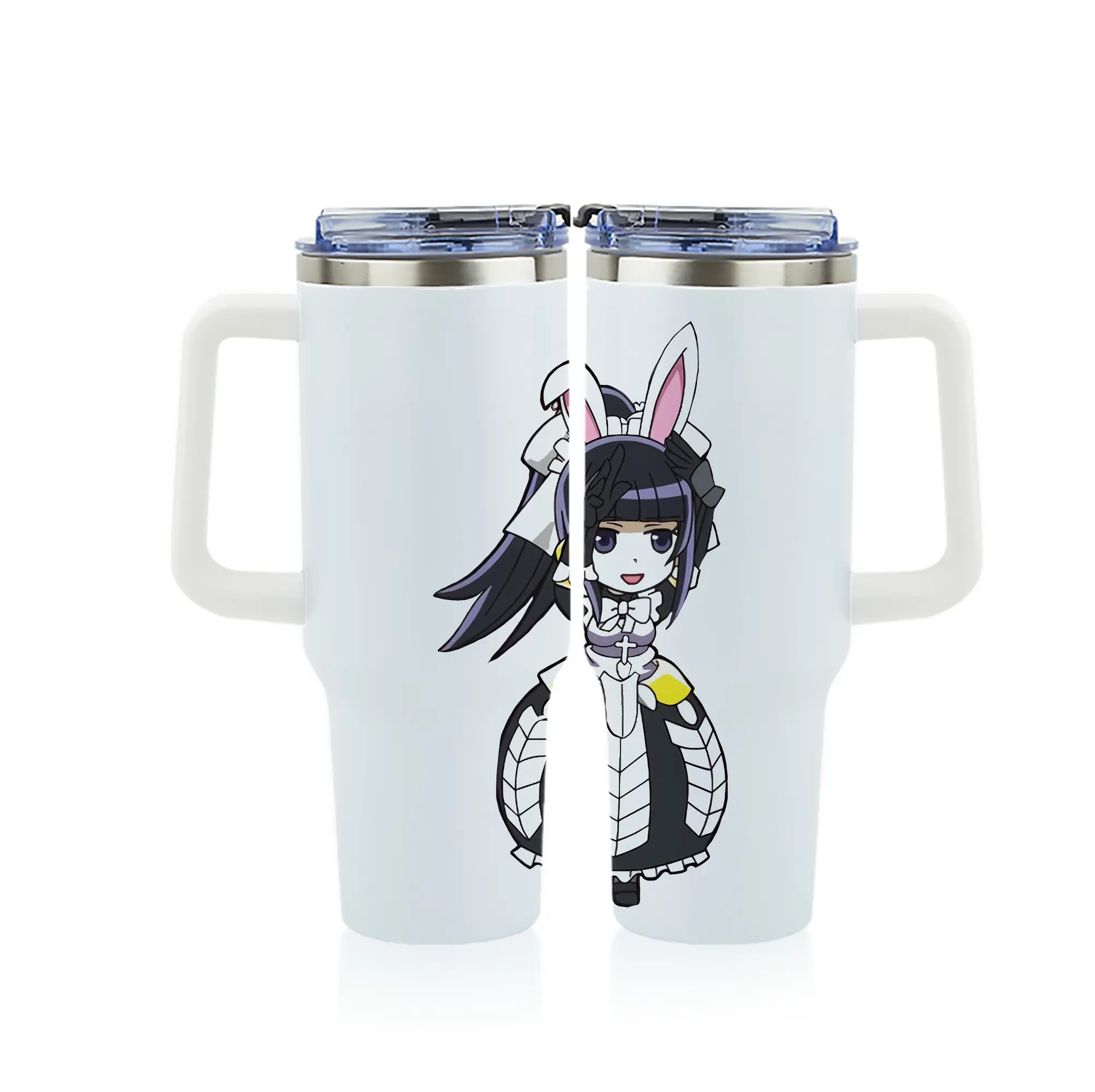 オーバーロード グッズ ナーベラル・ガンマ - 1200mL フルプリント車用タンブラー ・ 304ステンレス 内側 ・ 201ステンレス 外側 ・ 保温 保冷 ・ 通勤 ドライブ アウトドア用