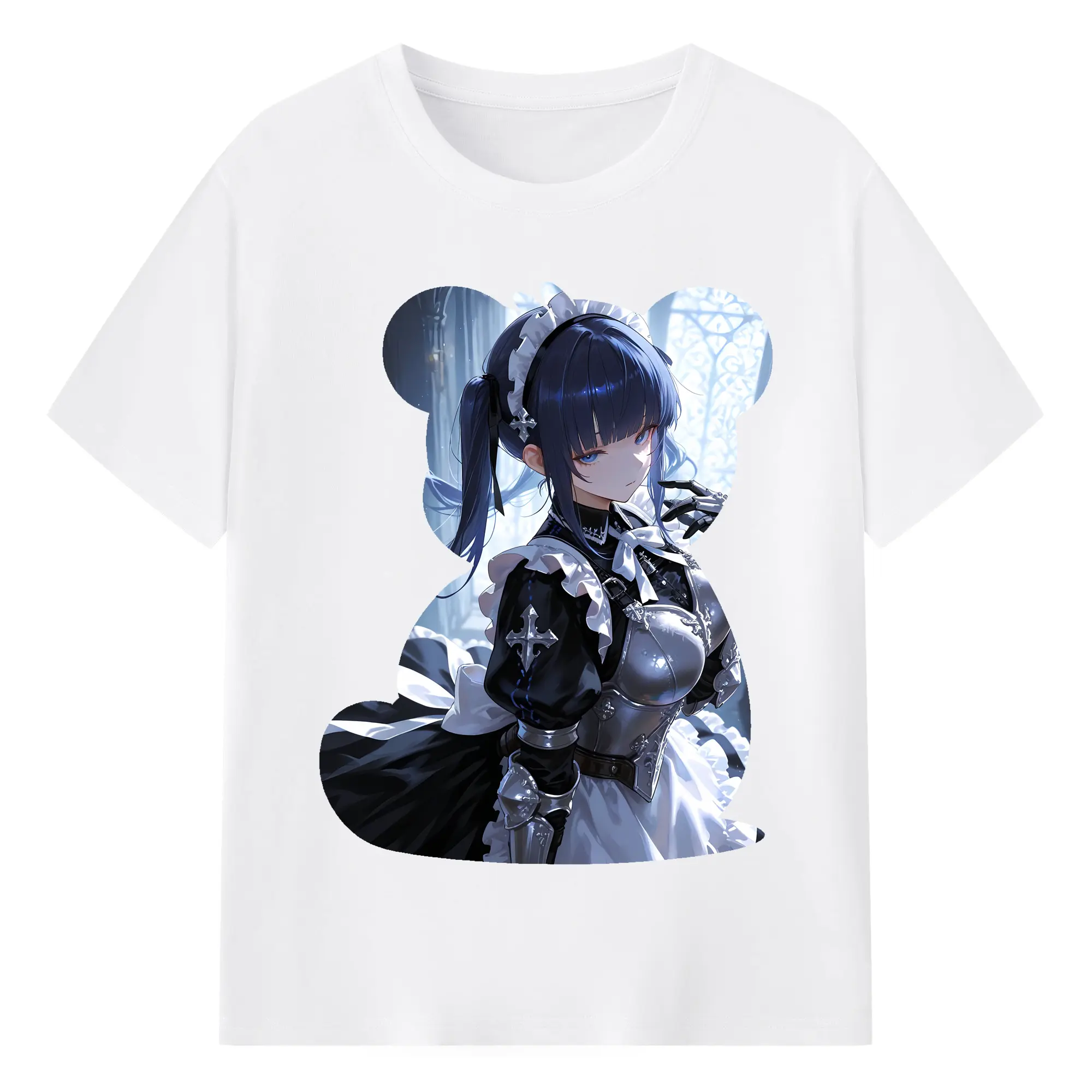 オーバーロード グッズ ナーベラル・ガンマ - 綿100％ 半袖Tシャツ ・ フロントプリント ・ 快適 通気性 ・ 日常使い 散歩 スポーツ用