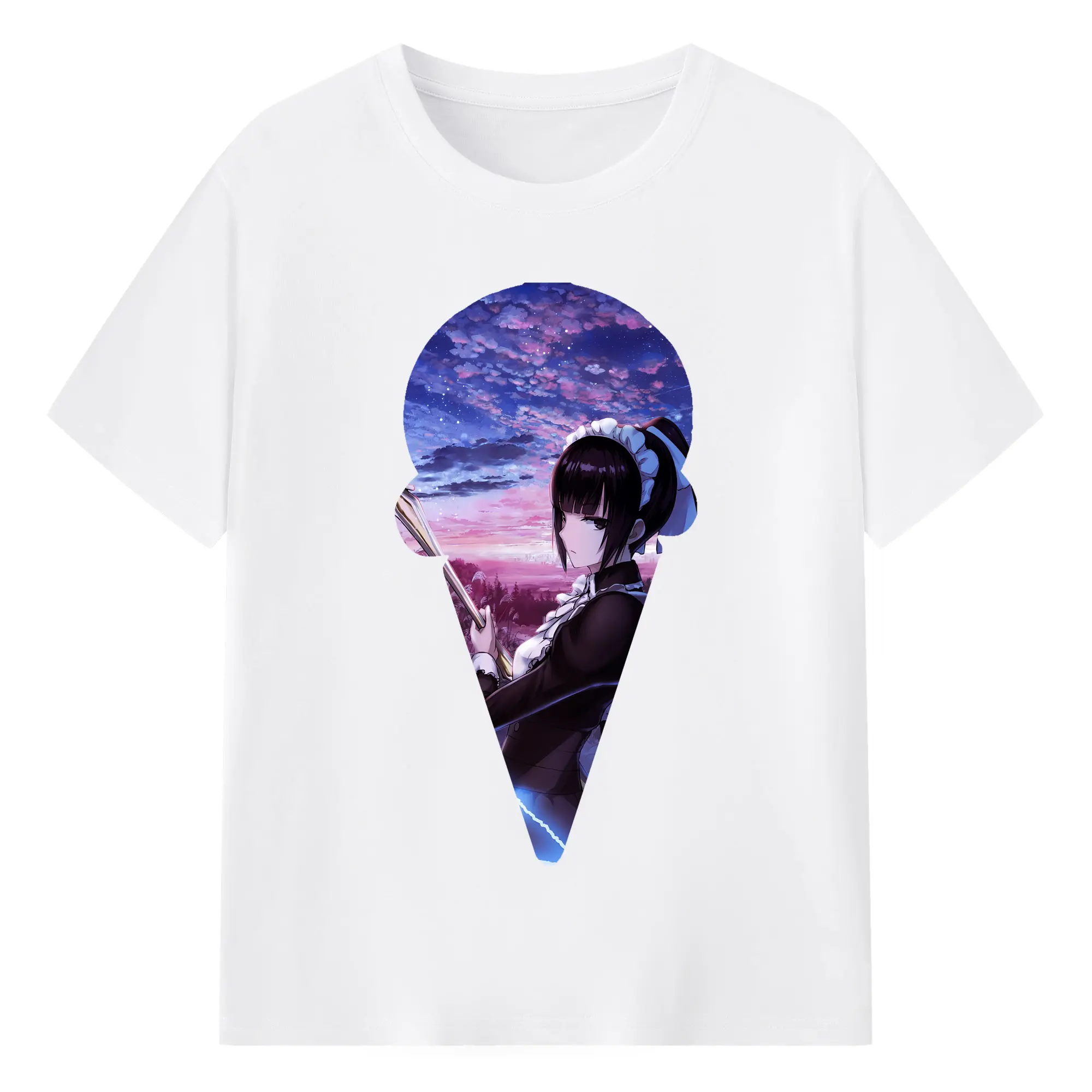 オーバーロード グッズ ナーベラル・ガンマ - 綿100％ 半袖Tシャツ ・ フロントプリント ・ 快適 通気性 ・ 日常使い 散歩 スポーツ用