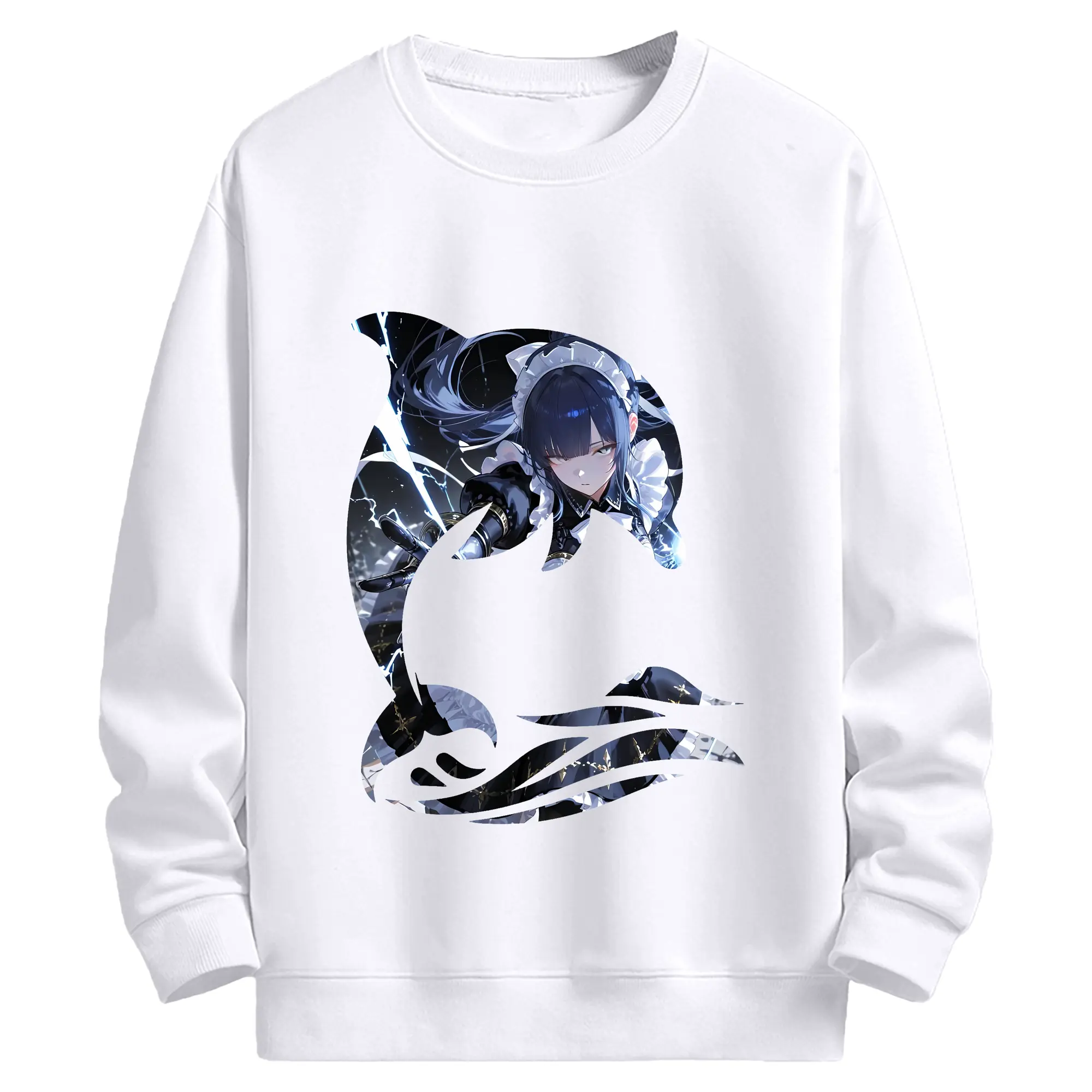 オーバーロード グッズ ナーベラル・ガンマ - 高品質 クルーネック スウェット ・ コットン59％ ポリエステル41％ ・ ユニセックス 長袖 トレーナー ・ カジュアル デイリー スポーツ 散歩用