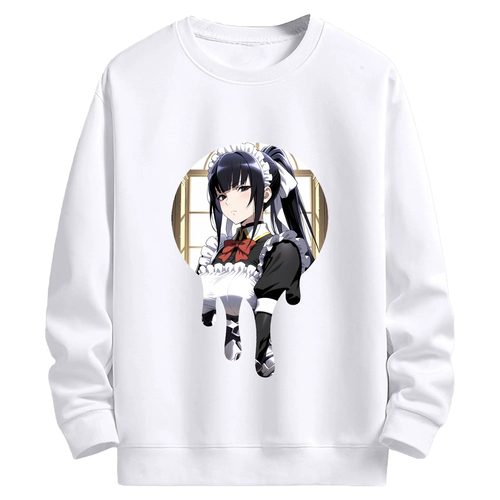 オーバーロード グッズ ナーベラル・ガンマ - 高品質 クルーネック スウェット ・ コットン59％ ポリエステル41％ ・ ユニセックス 長袖 トレーナー ・ カジュアル デイリー スポーツ 散歩用