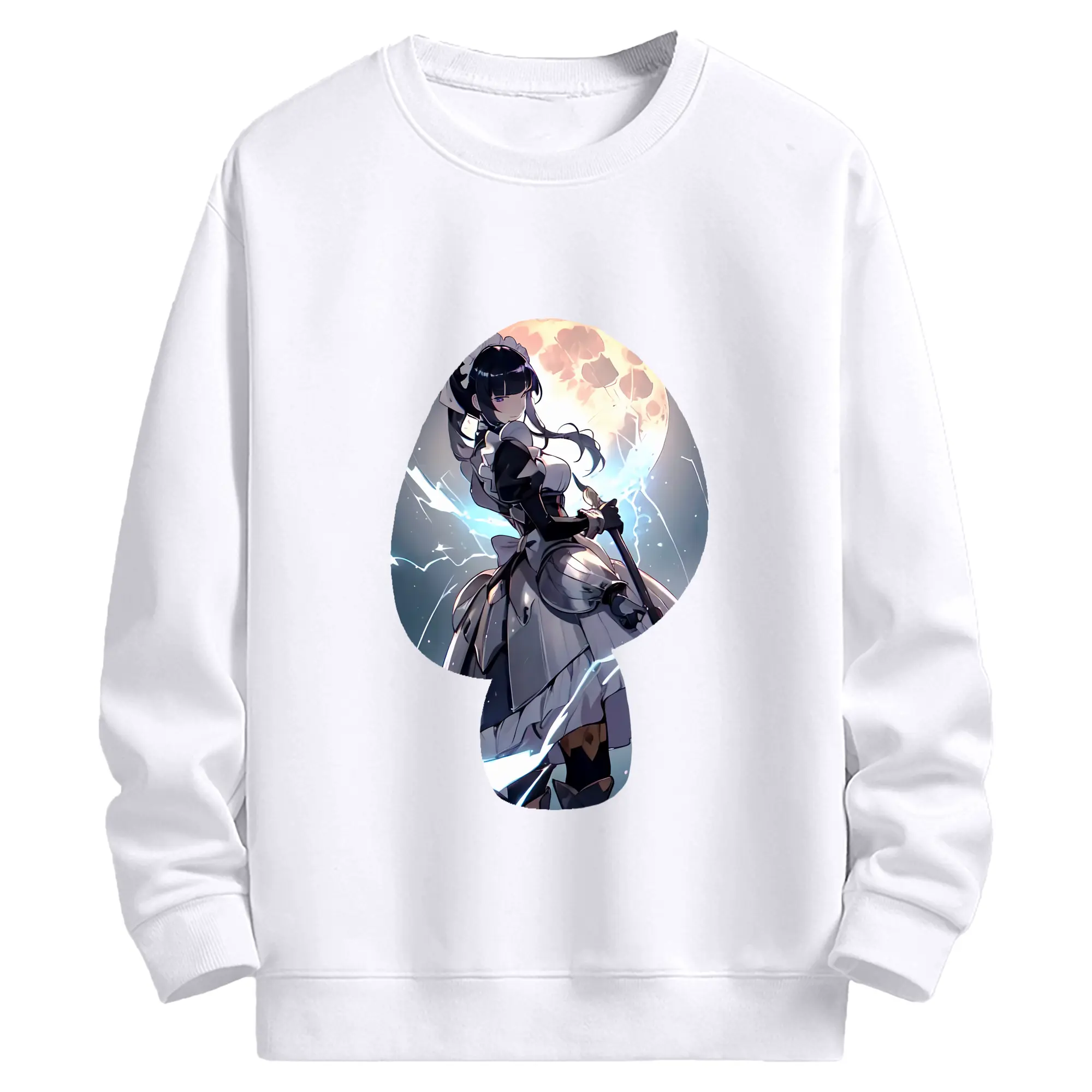 オーバーロード グッズ ナーベラル・ガンマ - 高品質 クルーネック スウェット ・ コットン59％ ポリエステル41％ ・ ユニセックス 長袖 トレーナー ・ カジュアル デイリー スポーツ 散歩用