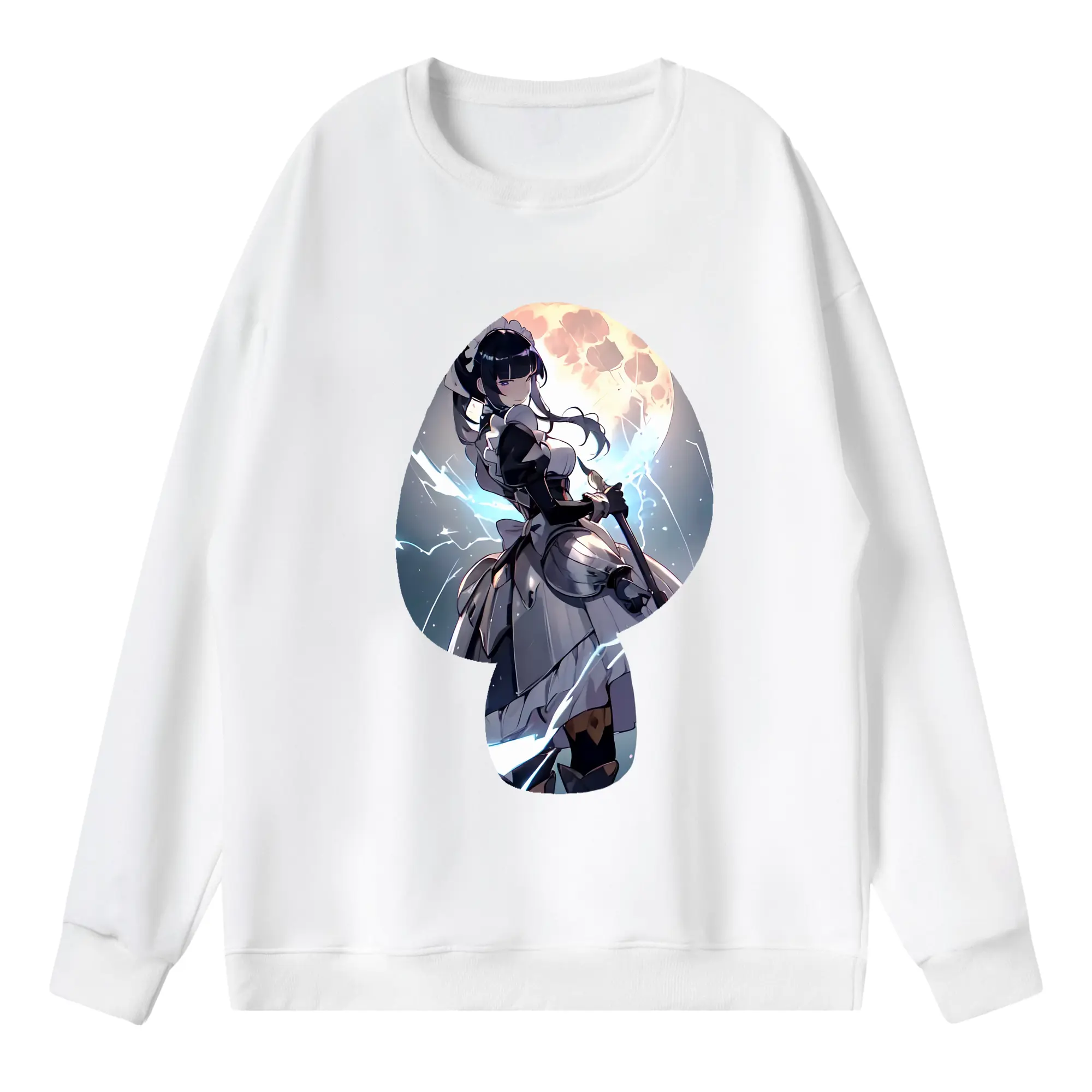 オーバーロード グッズ ナーベラル・ガンマ - 薄手 クルーネック スウェット 裏毛260g · ポリエステル 春秋向け カジュアル 男女兼用 · トレーナー デイリー スポーツ 散歩に最適