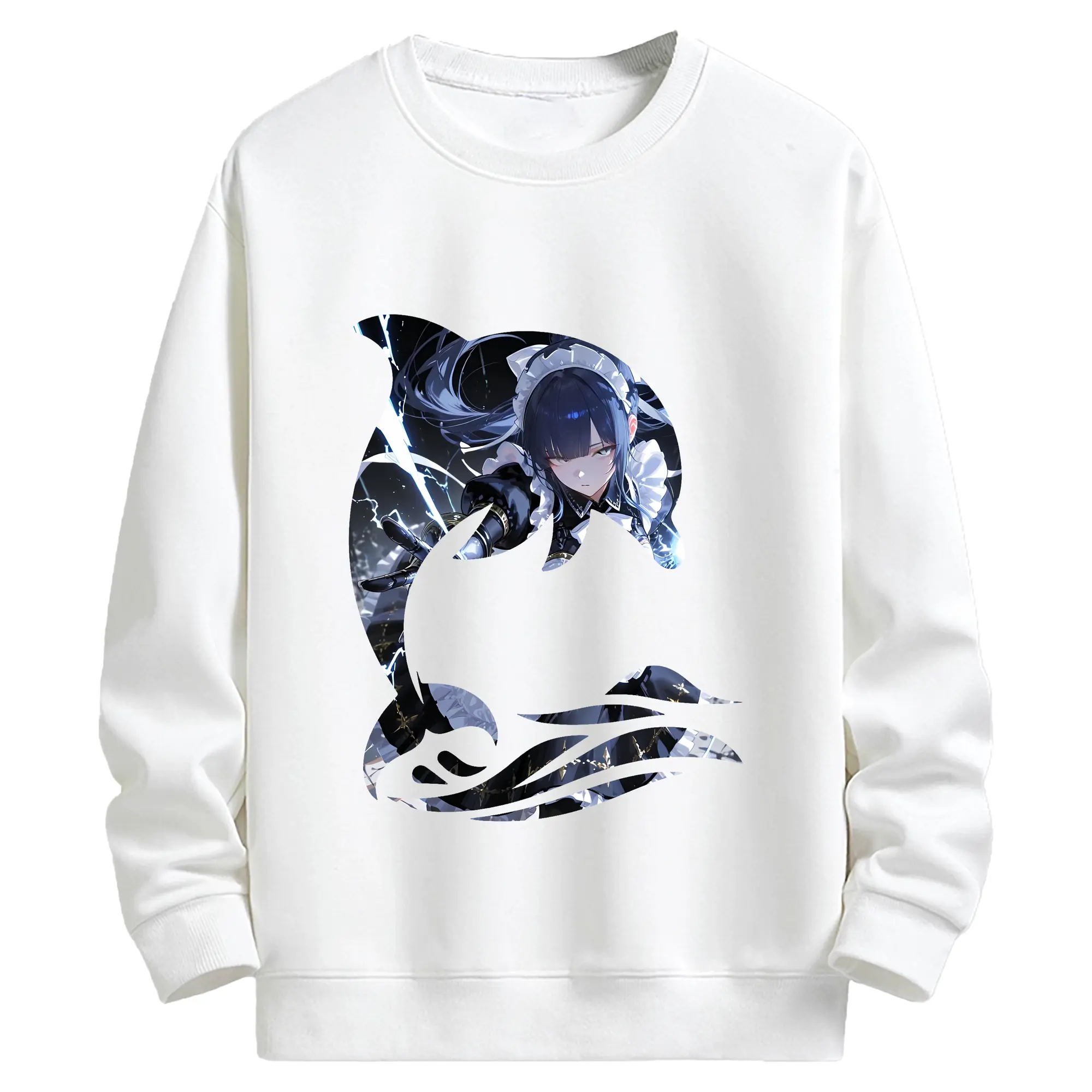 オーバーロード グッズ ナーベラル・ガンマ - キッズ クルーネックスウェットシャツ ・ フロントプリント ・ 綿80％ ポリエステル20％ ・ 快適 通学 スポーツ 日常使い お散歩用