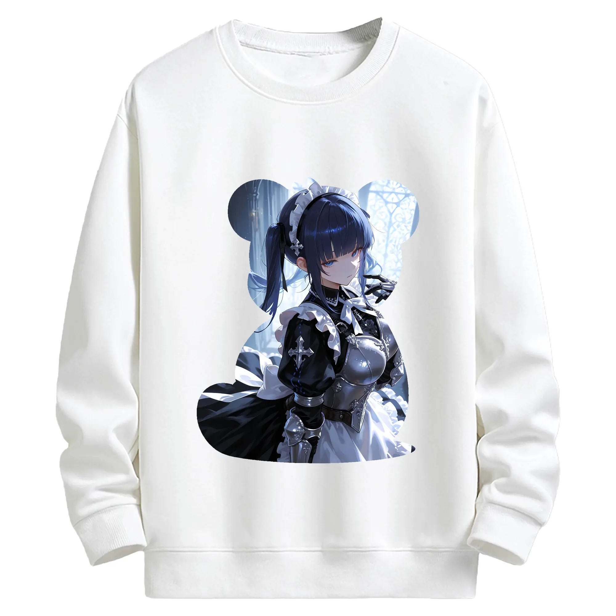 オーバーロード グッズ ナーベラル・ガンマ - キッズ クルーネックスウェットシャツ ・ フロントプリント ・ 綿80％ ポリエステル20％ ・ 快適 通学 スポーツ 日常使い お散歩用