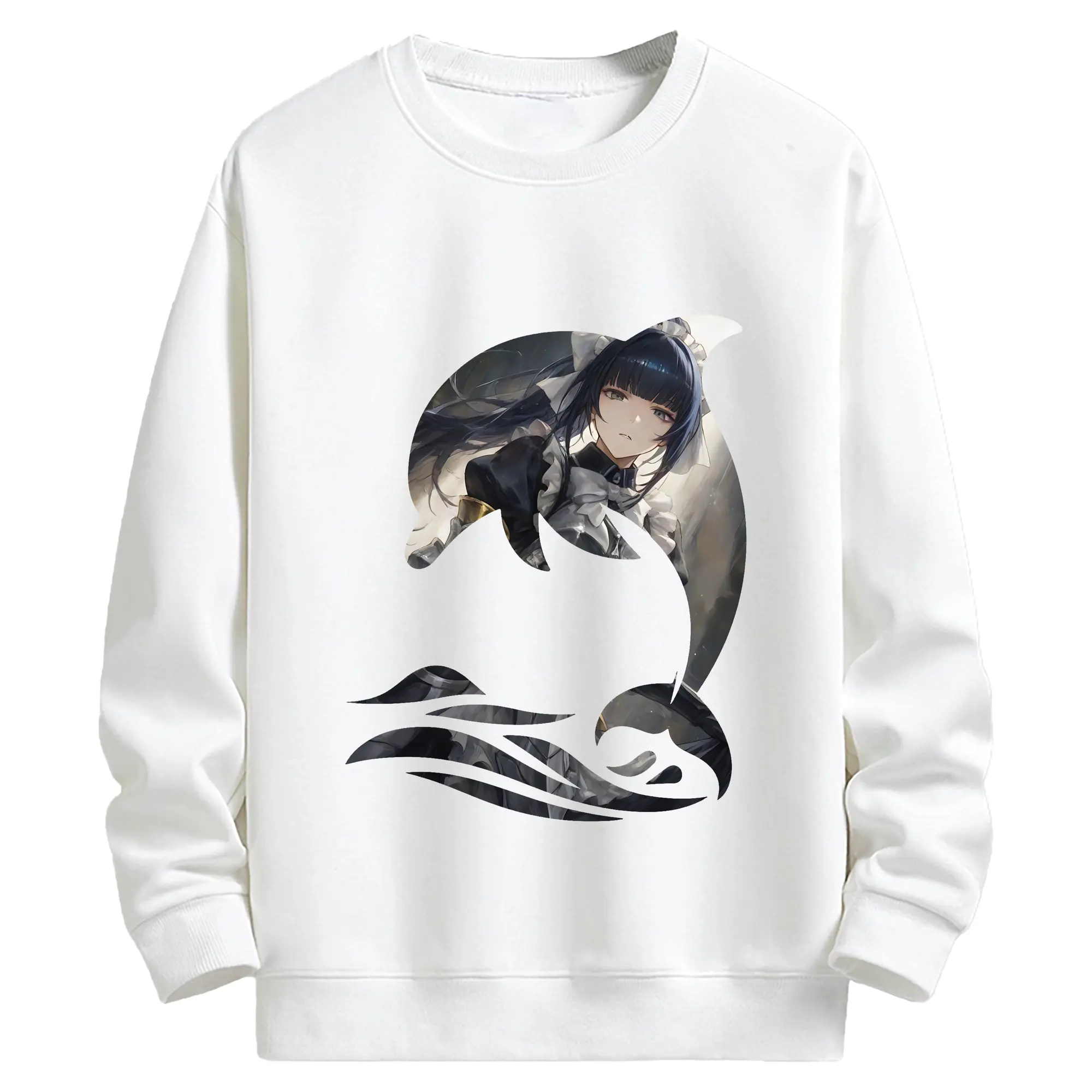 オーバーロード グッズ ナーベラル・ガンマ - キッズ クルーネックスウェットシャツ ・ フロントプリント ・ 綿80％ ポリエステル20％ ・ 快適 通学 スポーツ 日常使い お散歩用