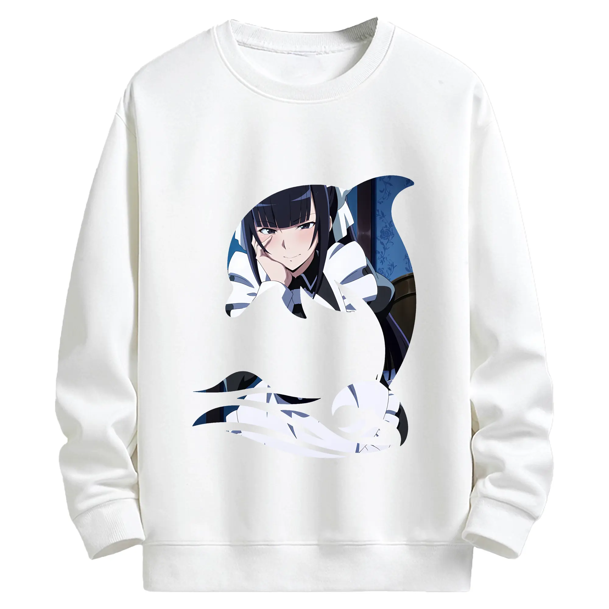 オーバーロード グッズ ナーベラル・ガンマ - キッズ クルーネックスウェットシャツ ・ フロントプリント ・ 綿80％ ポリエステル20％ ・ 快適 通学 スポーツ 日常使い お散歩用