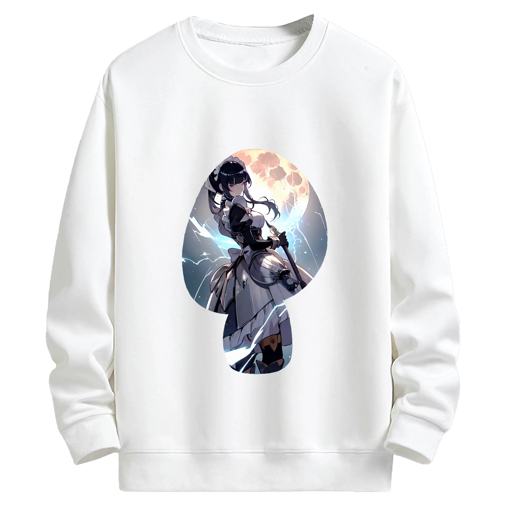 オーバーロード グッズ ナーベラル・ガンマ - キッズ クルーネックスウェットシャツ ・ フロントプリント ・ 綿80％ ポリエステル20％ ・ 快適 通学 スポーツ 日常使い お散歩用