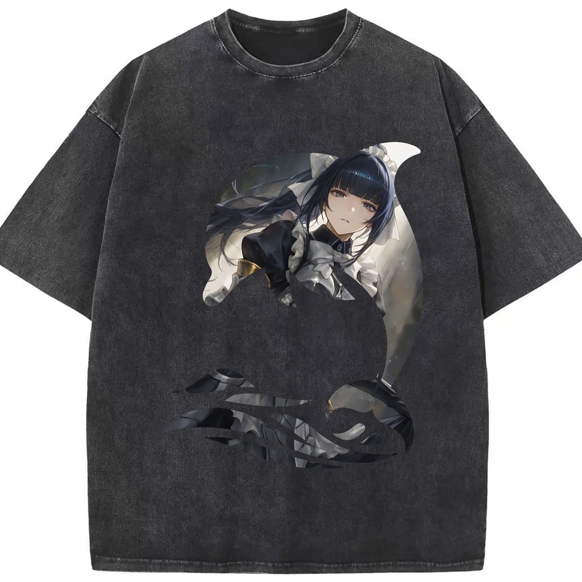 オーバーロード グッズ ナーベラル・ガンマ - 綿100％ ヴィンテージ風 半袖Tシャツ ・ フロントプリント ・ 柔らか肌触り ・ 通気性 快適 ・ スポーツ カジュアル 外出用