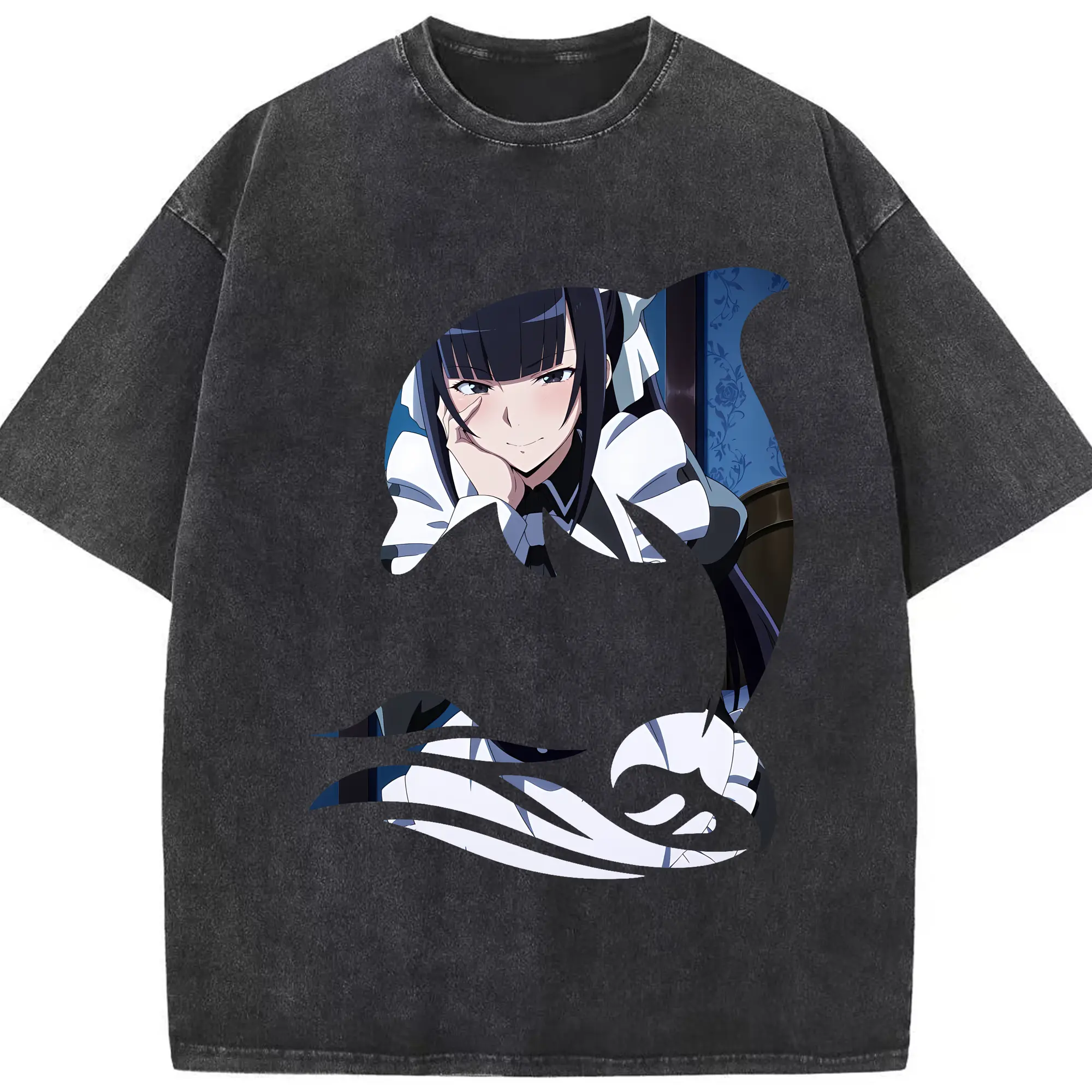 オーバーロード グッズ ナーベラル・ガンマ - 綿100％ ヴィンテージ風 半袖Tシャツ ・ フロントプリント ・ 柔らか肌触り ・ 通気性 快適 ・ スポーツ カジュアル 外出用