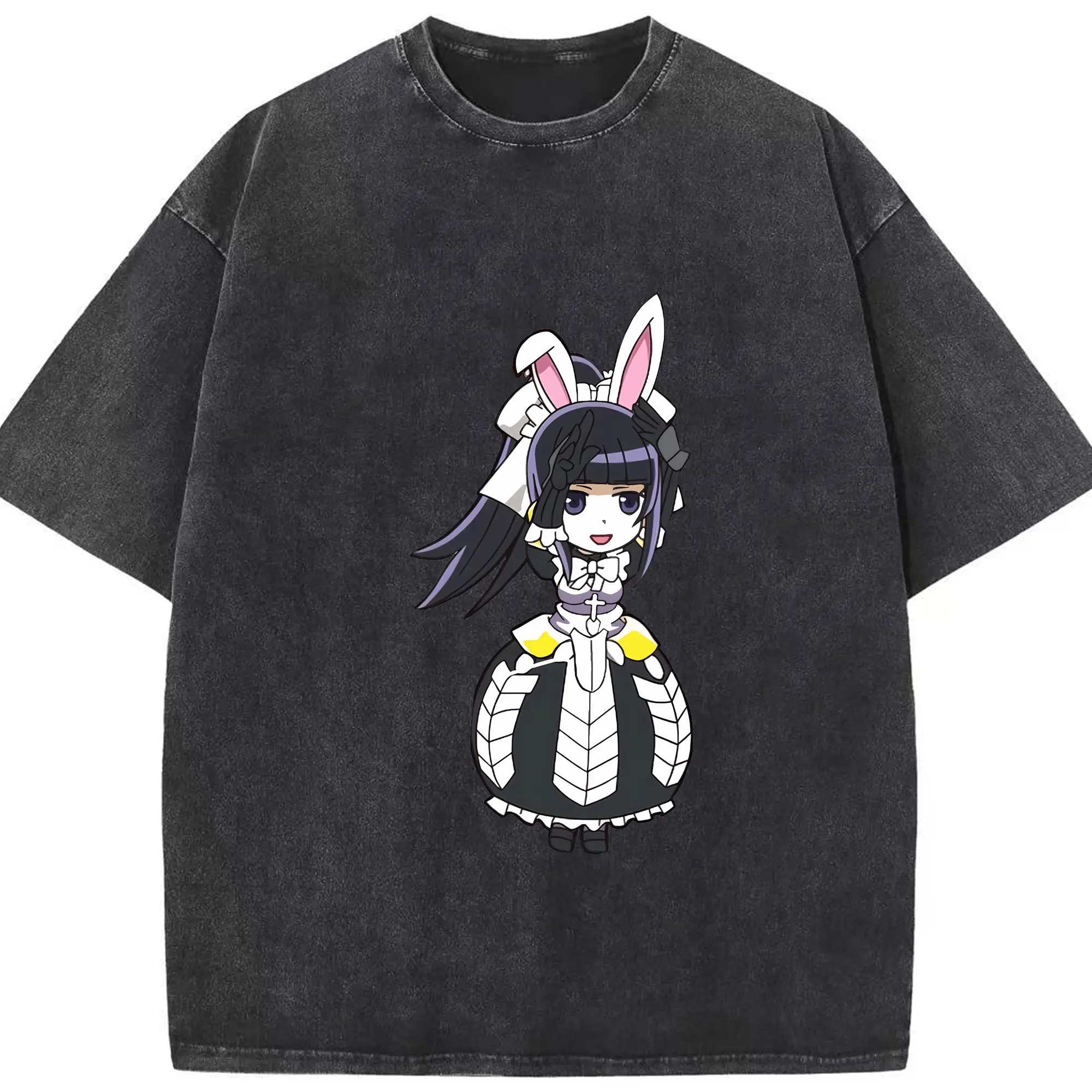 オーバーロード グッズ ナーベラル・ガンマ - 綿100％ ヴィンテージ風 半袖Tシャツ ・ フロントプリント ・ 柔らか肌触り ・ 通気性 快適 ・ スポーツ カジュアル 外出用