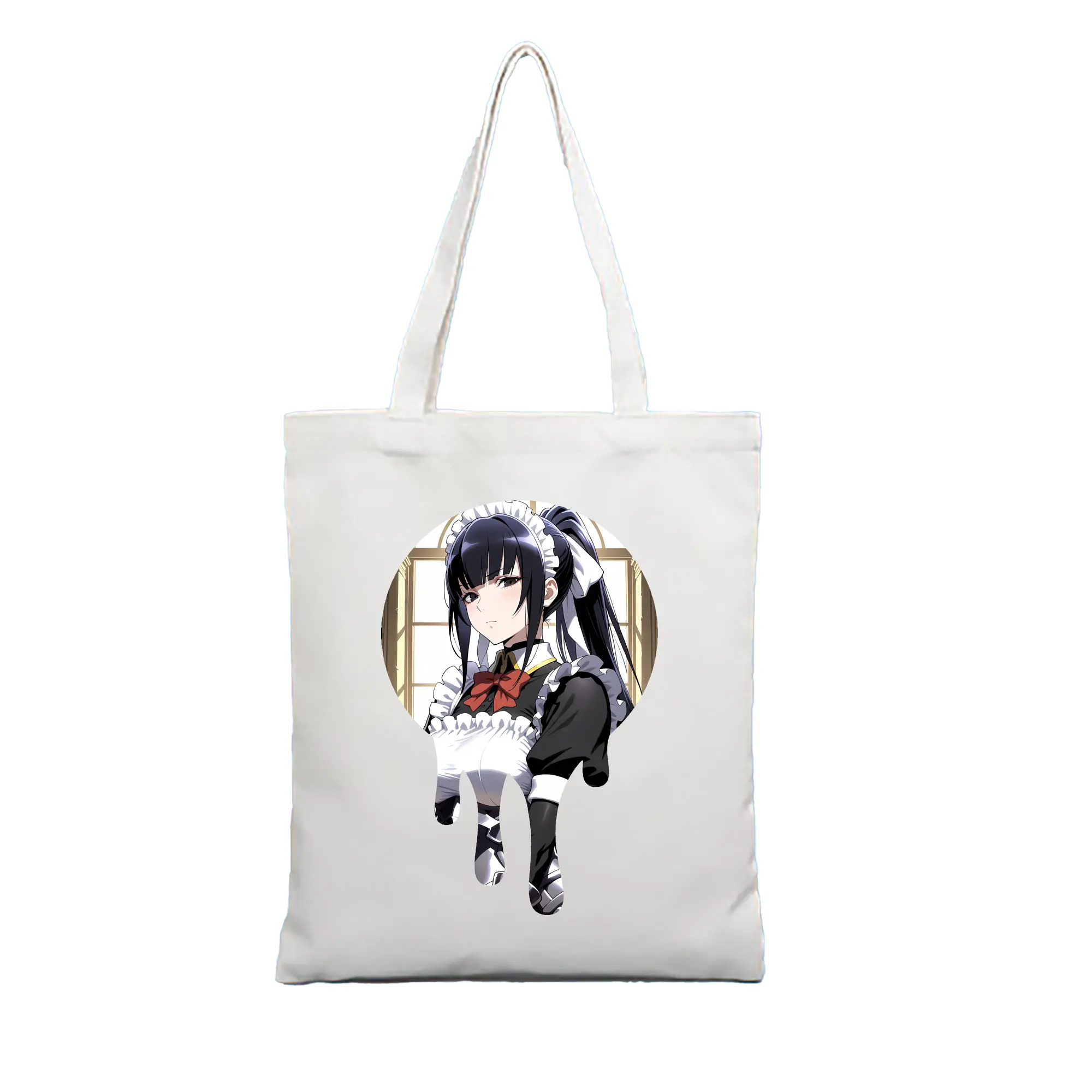 オーバーロード グッズ ナーベラル・ガンマ - 縦型キャンバス手提げバッグ（トートバッグ） ・ キャンバス素材 ・ ショッピング用 ・ 軽量 丈夫 お手入れ簡単