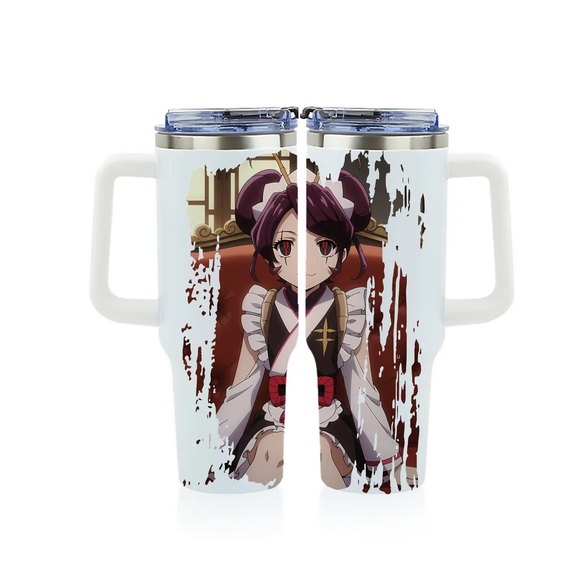 オーバーロード グッズ エントマ・ヴァシリッサ・ゼータ - 1200mL フルプリント車用タンブラー ・ 304ステンレス 内側 ・ 201ステンレス 外側 ・ 保温 保冷 ・ 通勤 ドライブ アウトドア用