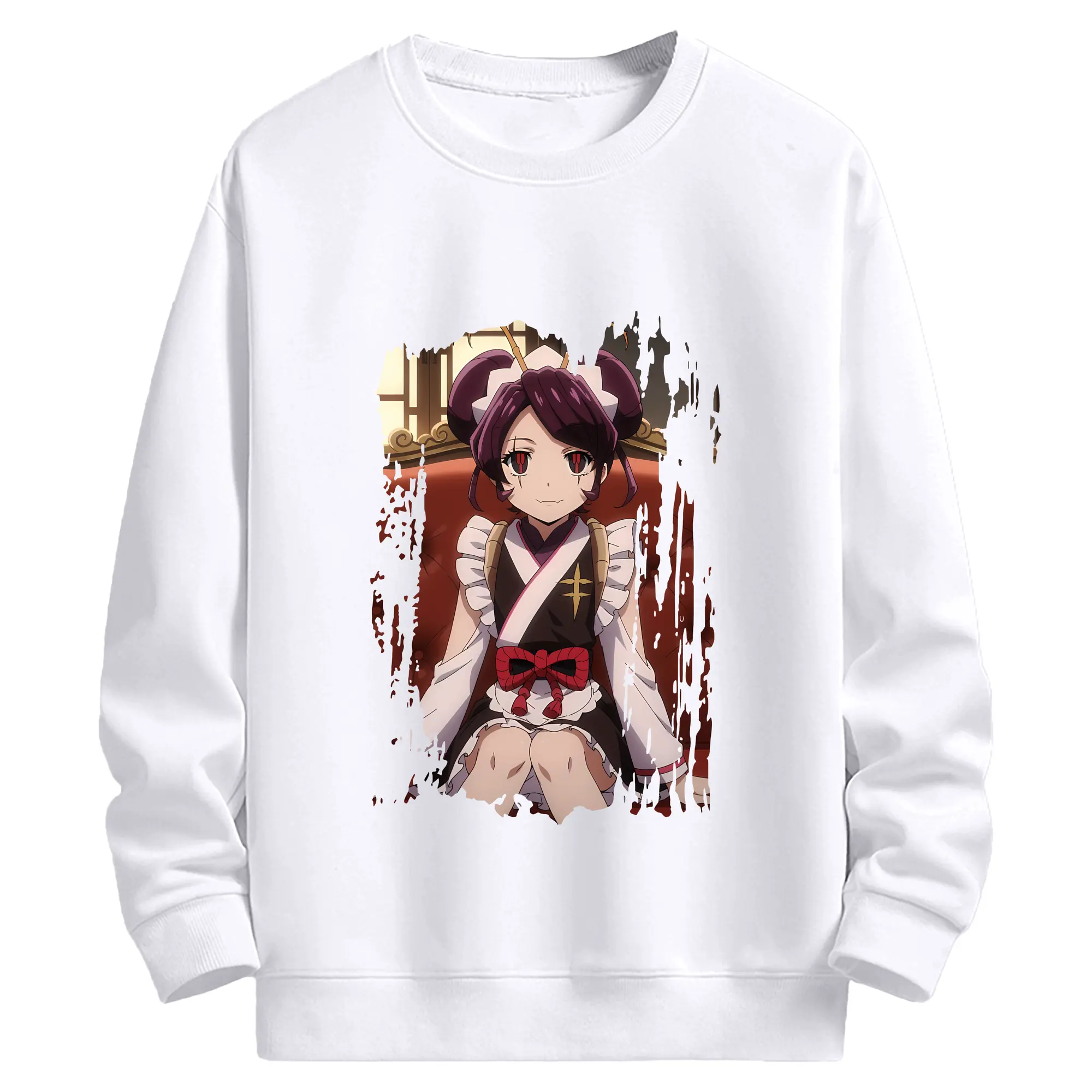 オーバーロード グッズ エントマ・ヴァシリッサ・ゼータ - 高品質 クルーネック スウェット ・ コットン59％ ポリエステル41％ ・ ユニセックス 長袖 トレーナー ・ カジュアル デイリー スポーツ 散歩用