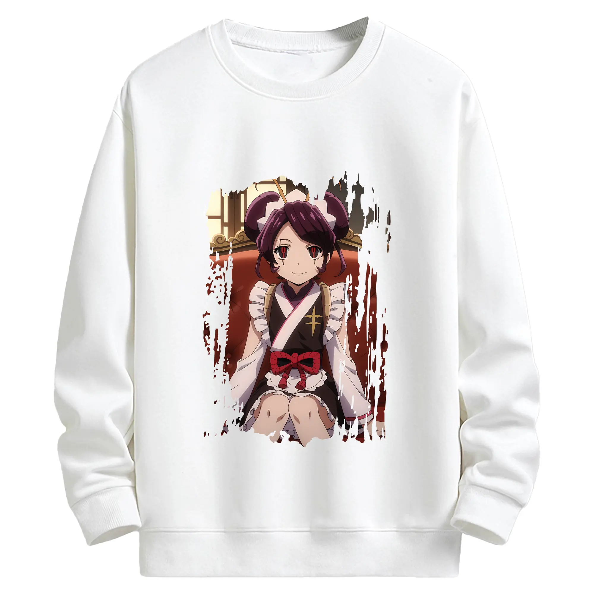 オーバーロード グッズ エントマ・ヴァシリッサ・ゼータ - キッズ クルーネックスウェットシャツ ・ フロントプリント ・ 綿80％ ポリエステル20％ ・ 快適 通学 スポーツ 日常使い お散歩用