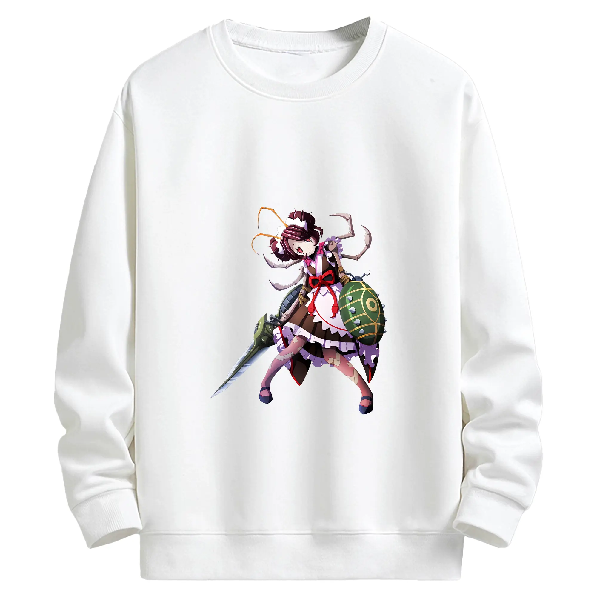 オーバーロード グッズ エントマ・ヴァシリッサ・ゼータ - キッズ クルーネックスウェットシャツ ・ フロントプリント ・ 綿80％ ポリエステル20％ ・ 快適 通学 スポーツ 日常使い お散歩用