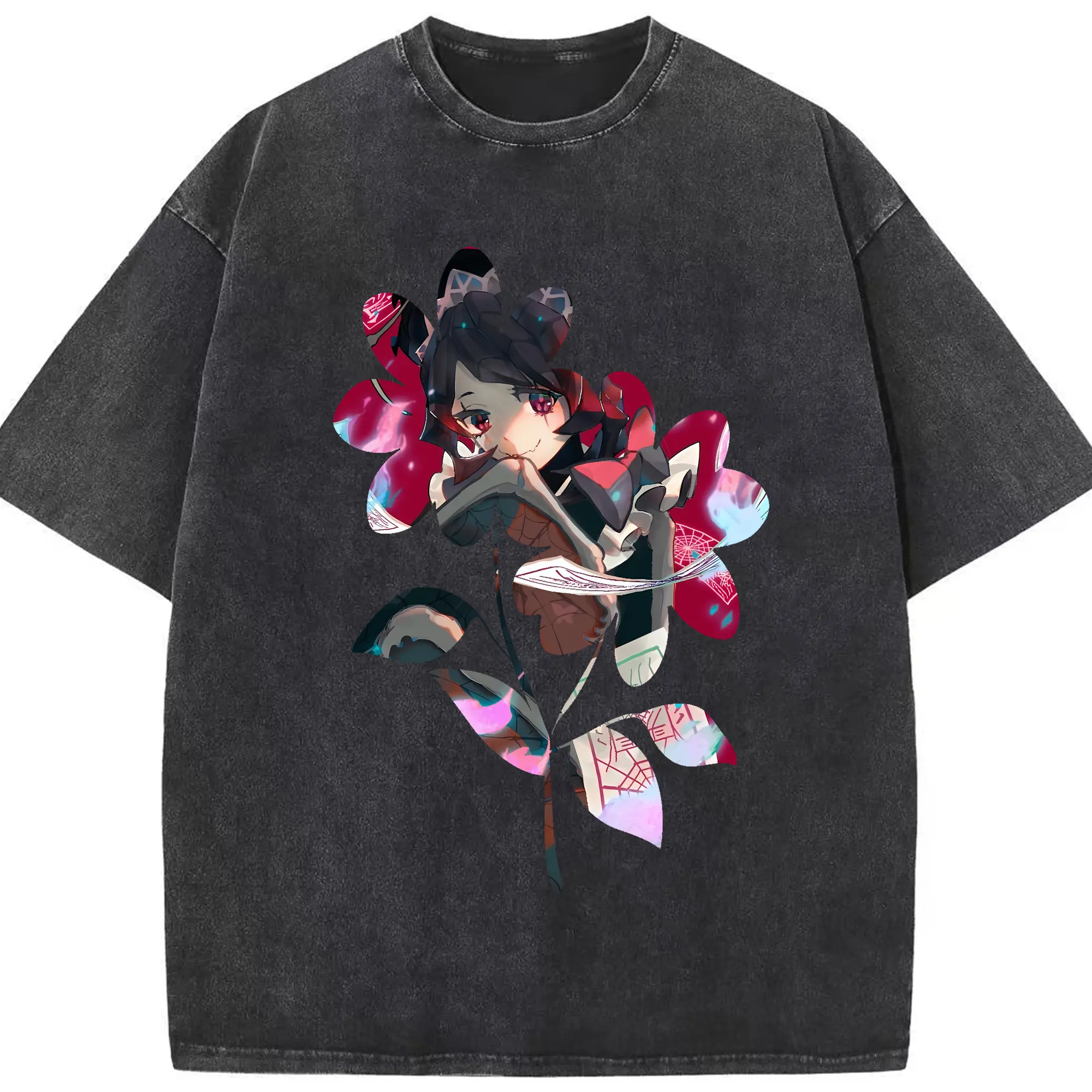 オーバーロード グッズ エントマ・ヴァシリッサ・ゼータ - 綿100％ ヴィンテージ風 半袖Tシャツ ・ フロントプリント ・ 柔らか肌触り ・ 通気性 快適 ・ スポーツ カジュアル 外出用